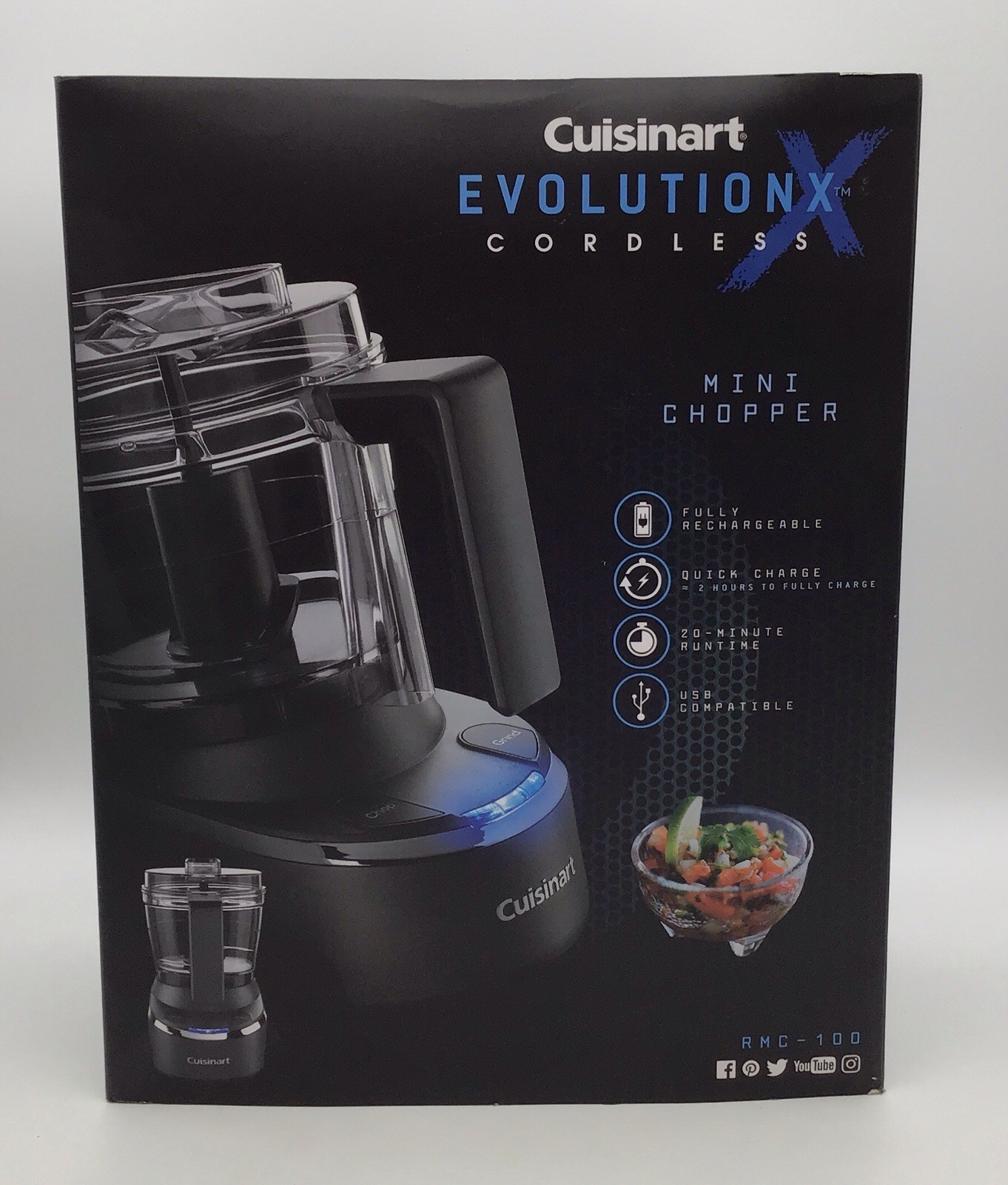CUISINART EVOLUTION X CORDLESS MINI CHOPPER – GRAY – OPEN BOX