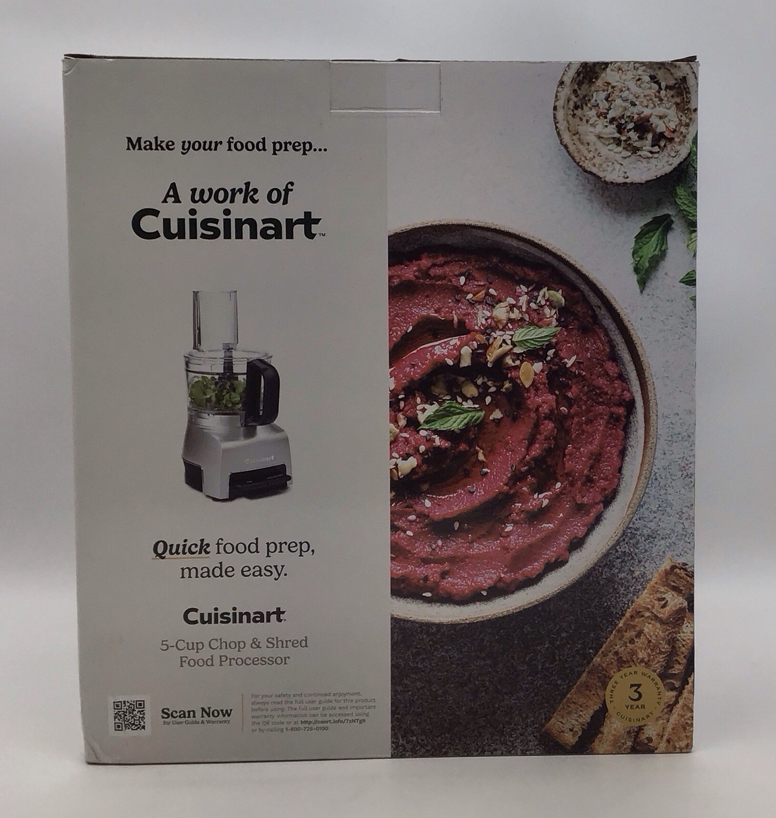 CUISINART 5 CUP CHOP & SHRED FOOD PROCESSOR GRAY – OPEN BOX