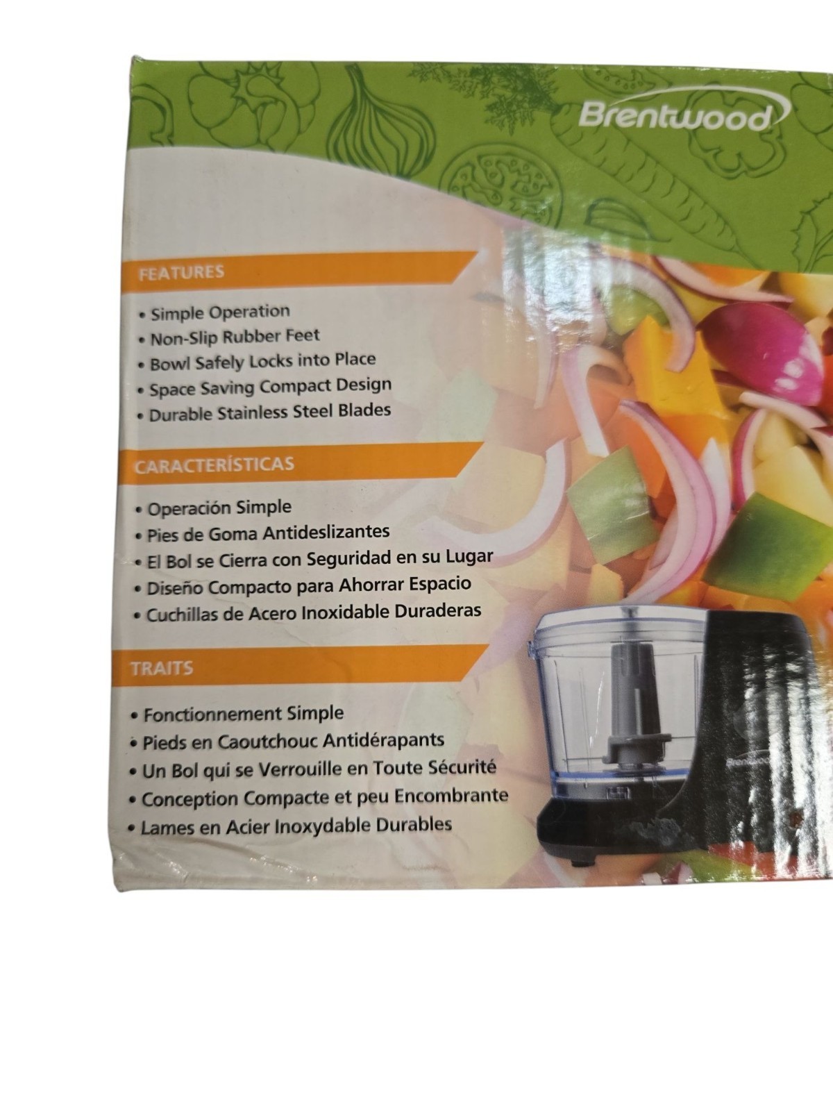 Brentwood 1.5 Cup Mini Chopper BPA-Free Dishwasher Safe Compact Processor New