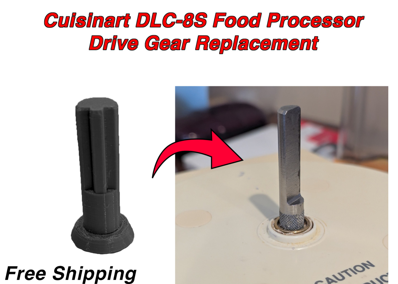 Cuisinart DLC-8S Food Processor Drive Gear Replacement