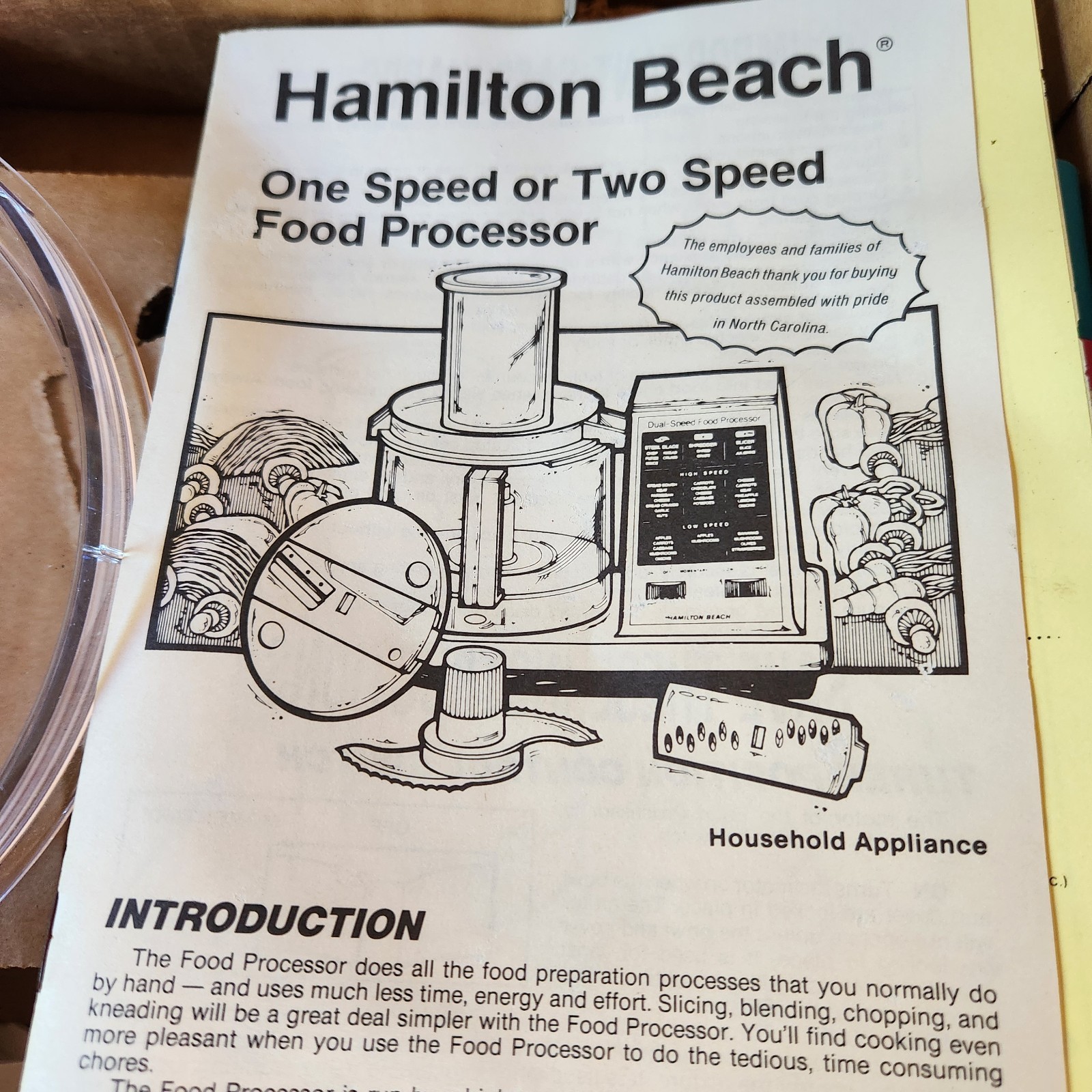 Vintage Hamilton Beach Multi-Speed Food Processor Model 702W New Open Orig. Box.