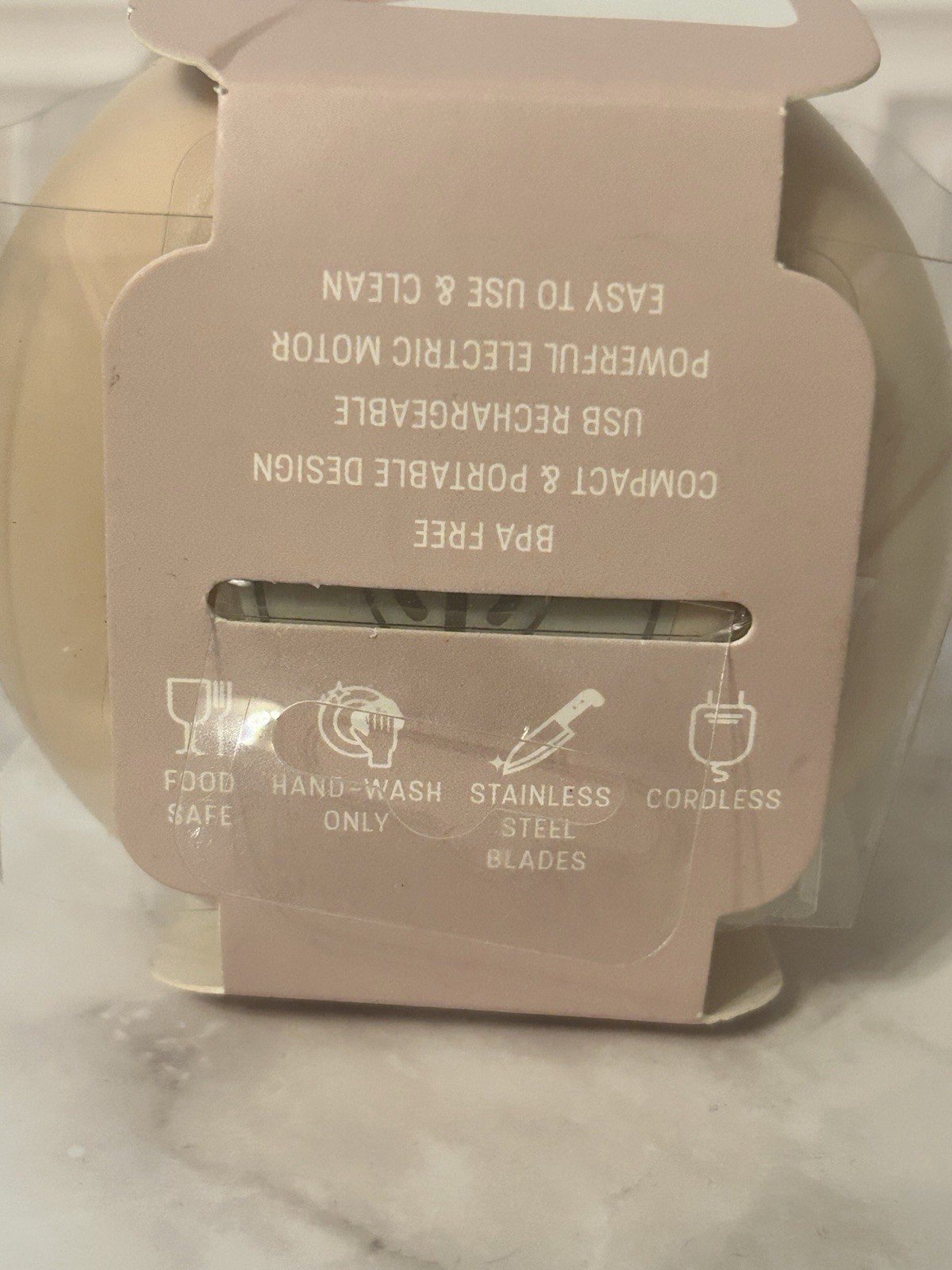 New Gourmet Kitchen Electric mini food processor Blush Pink/ Tan