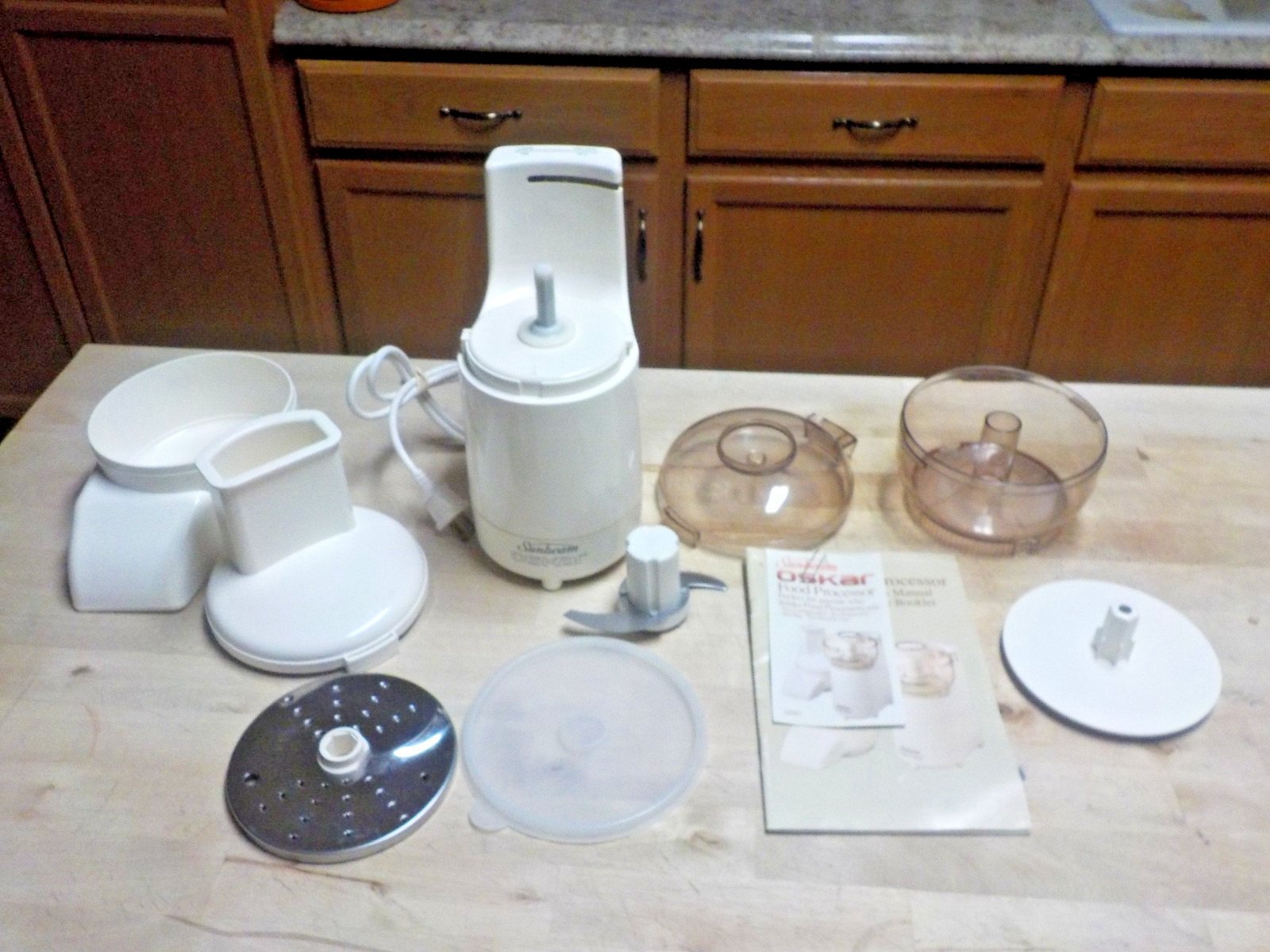 Vintage Sunbeam Oskar Food Processor 14081 Made in France Works! w/Recipe-Manual