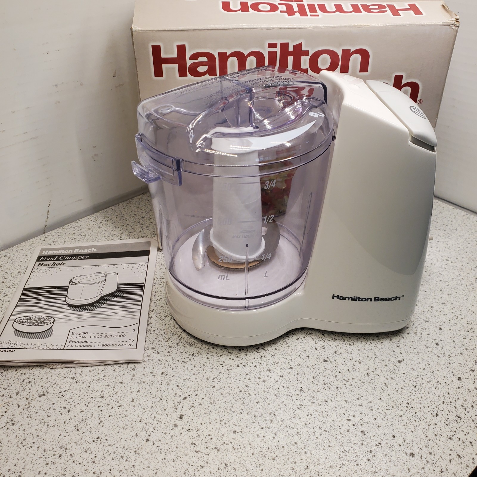 Hamilton Beach 3 Cup Electric Food Chopper Fresh Chop Model 72600 2 Pulse Speeds