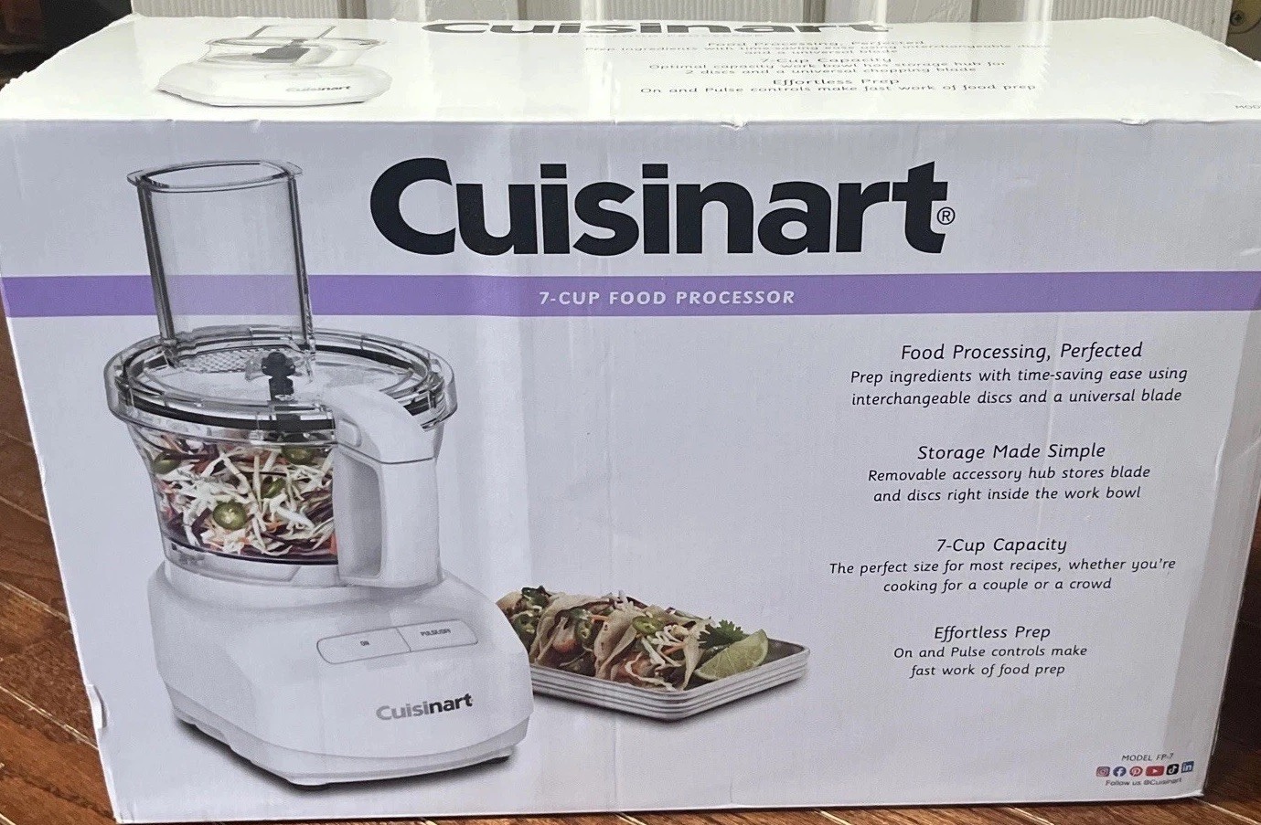 Cuisinart FP-7 Food Processor 7-Cup Universal Blade Chopping Mixing & Dough