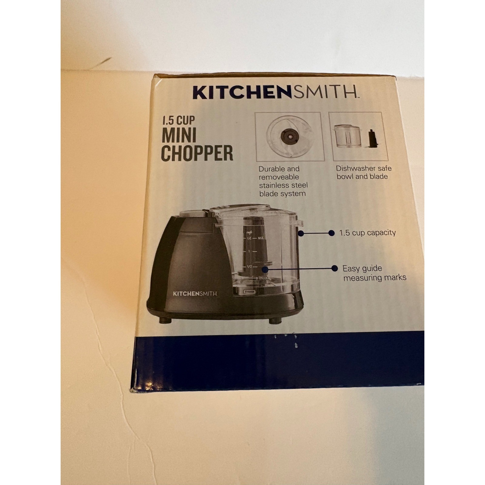 KitchenSmith 1.5 Cup Mini Chopper Black Food Processor 100W One Touch Pulse
