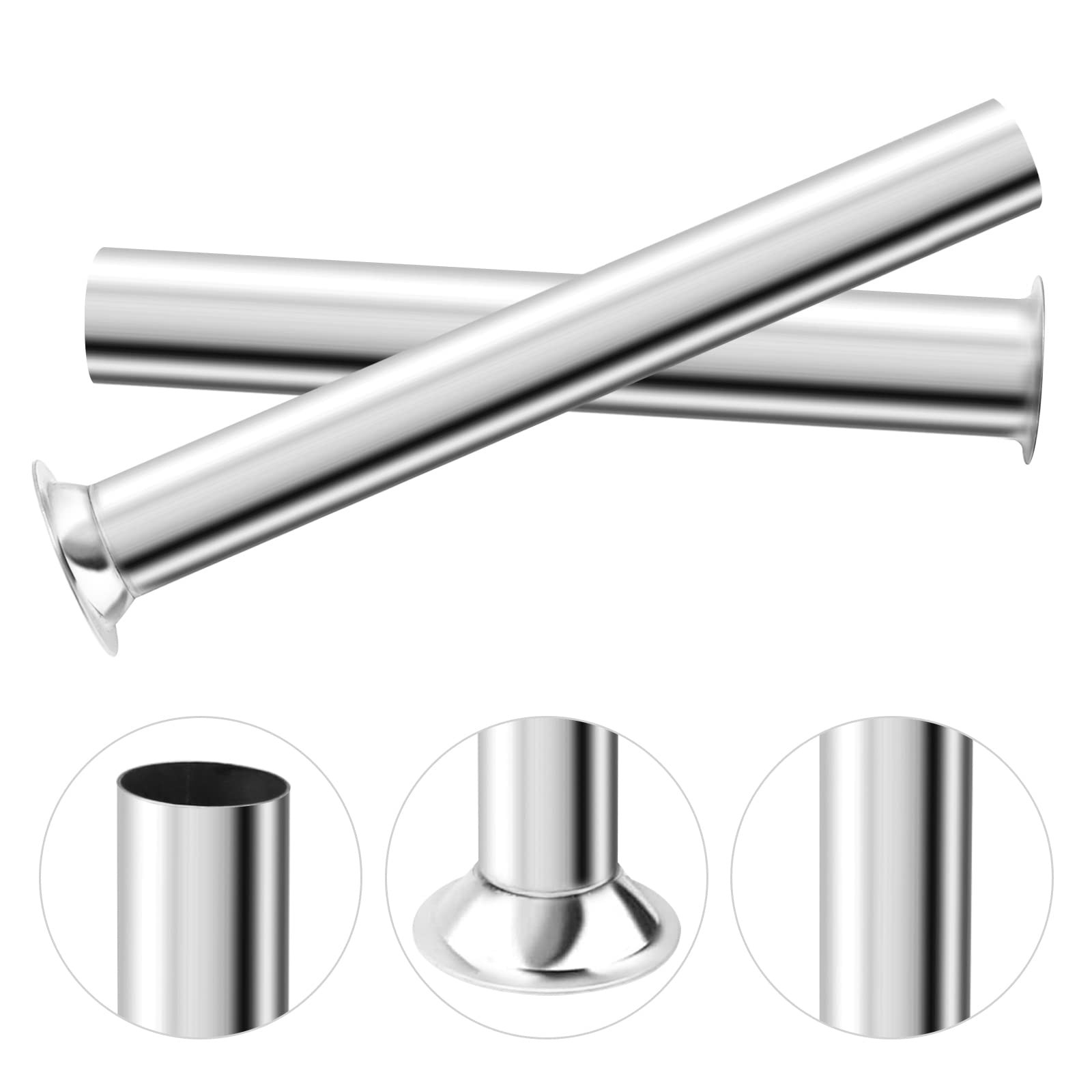 Hoypeyfiy Stainless Steel Sausage Stuffing Tubes 4 Sizes Meat normal, Sliver