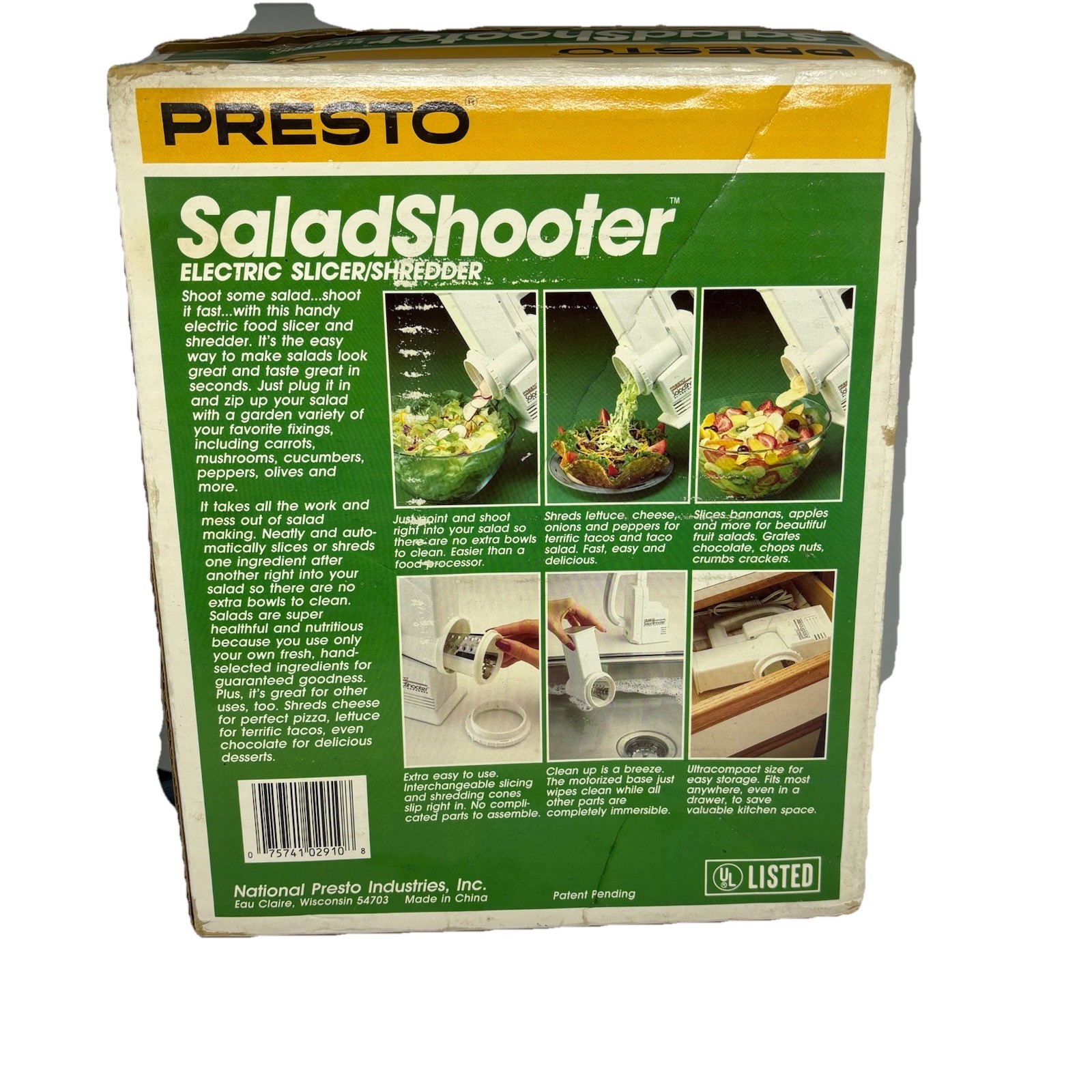 VTG Presto Salad Shooter Electric Slicer Shredder #02910 NIOB Open Box