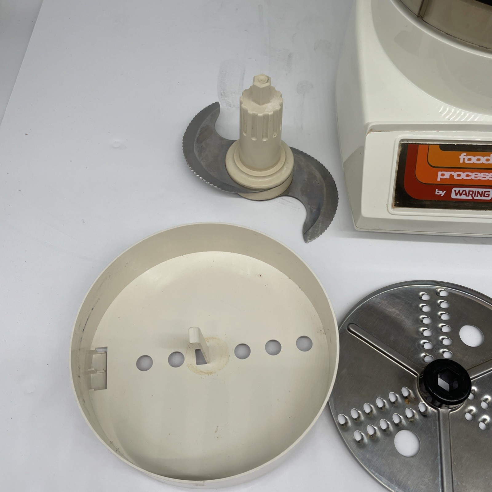 Vintage Food Processor Waring FP510 Blades Lid 806 1970s Retro WORKS CRACK BOWL