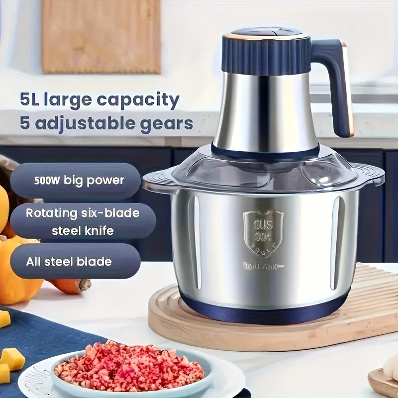 304 Stainless Steel Multifunctional Electric Food Processor 2L 3L 5L Meat Grinde
