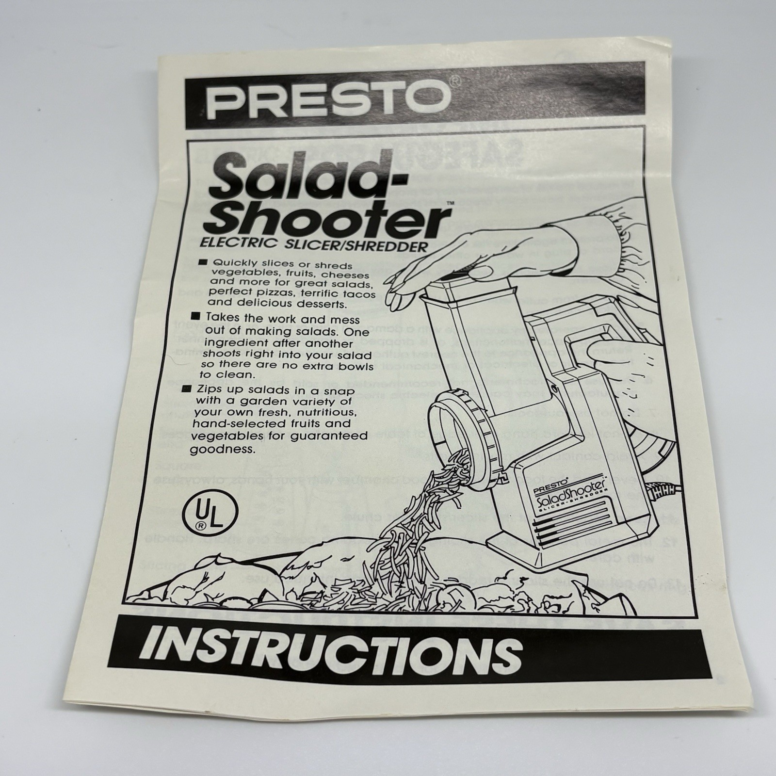 VTG Presto Salad Shooter Electric Slicer Shredder #02910 NIOB Open Box