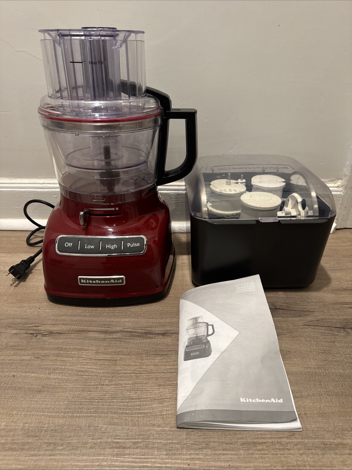 KitchenAid Household Foodprocessor KFP740QER1 Red, 9cup Tested With Attachments