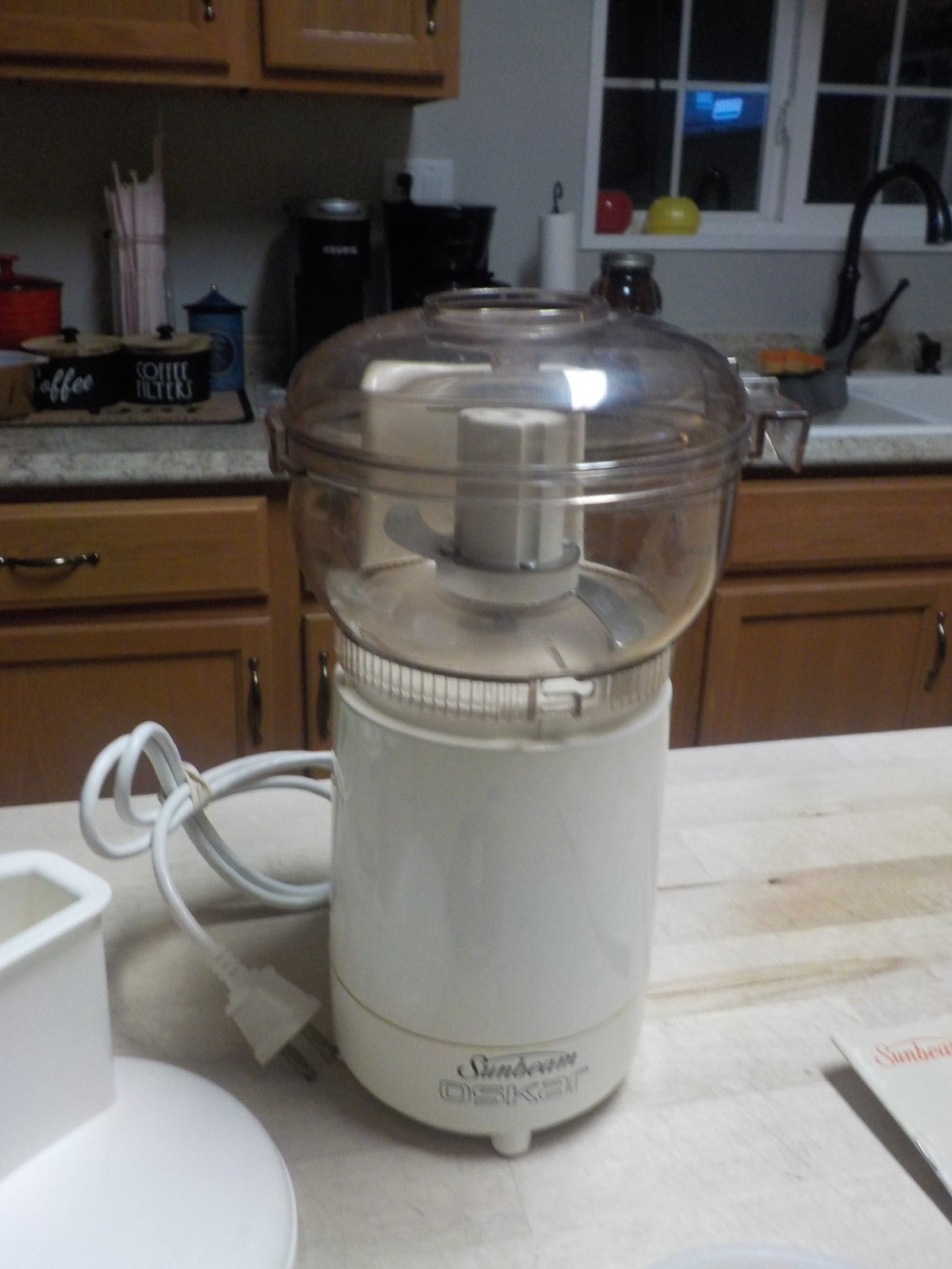Vintage Sunbeam Oskar Food Processor 14081 Made in France Works! w/Recipe-Manual