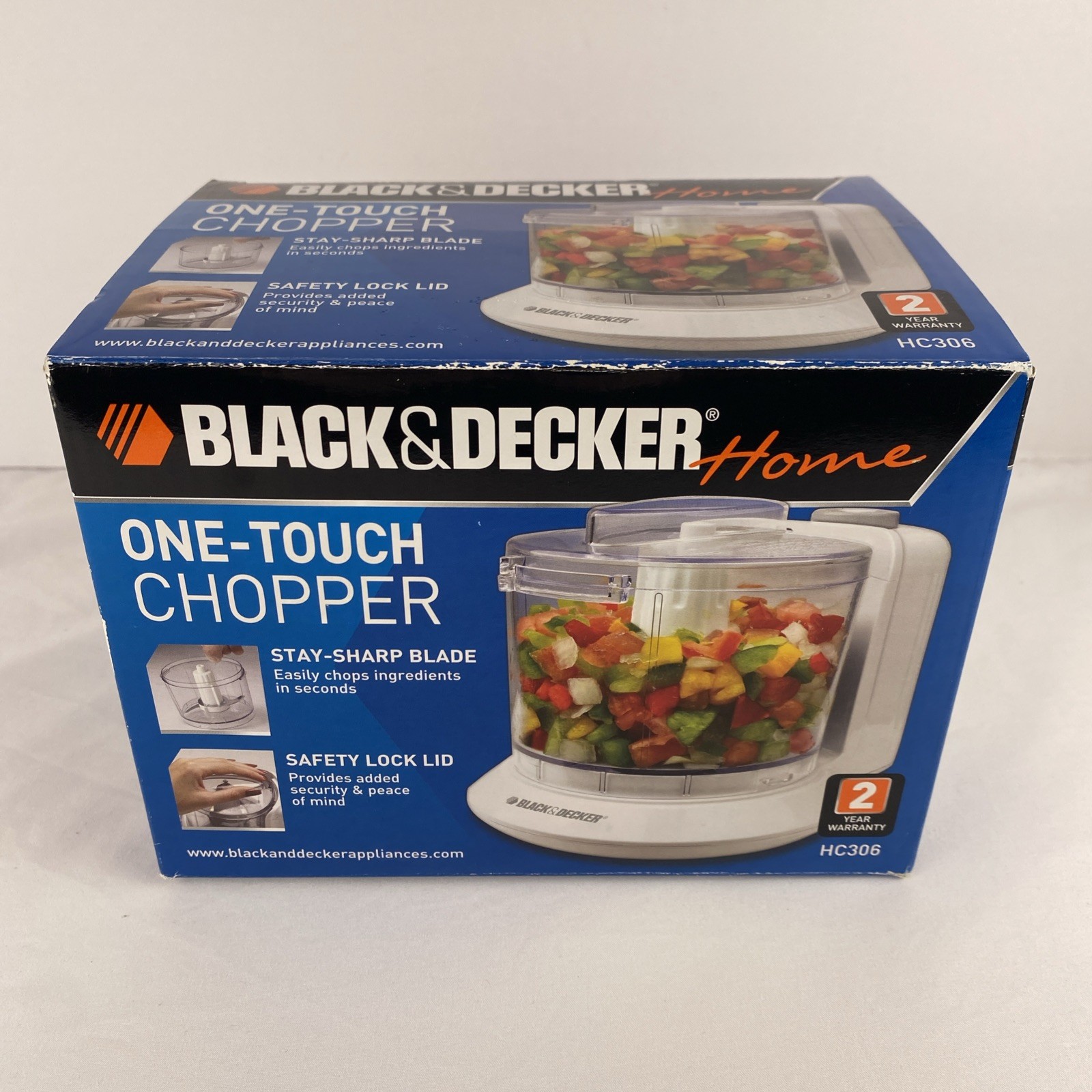 Black & Decker Home 1 1/2 Cup One Touch Electric Chopper HC306 New Open Box