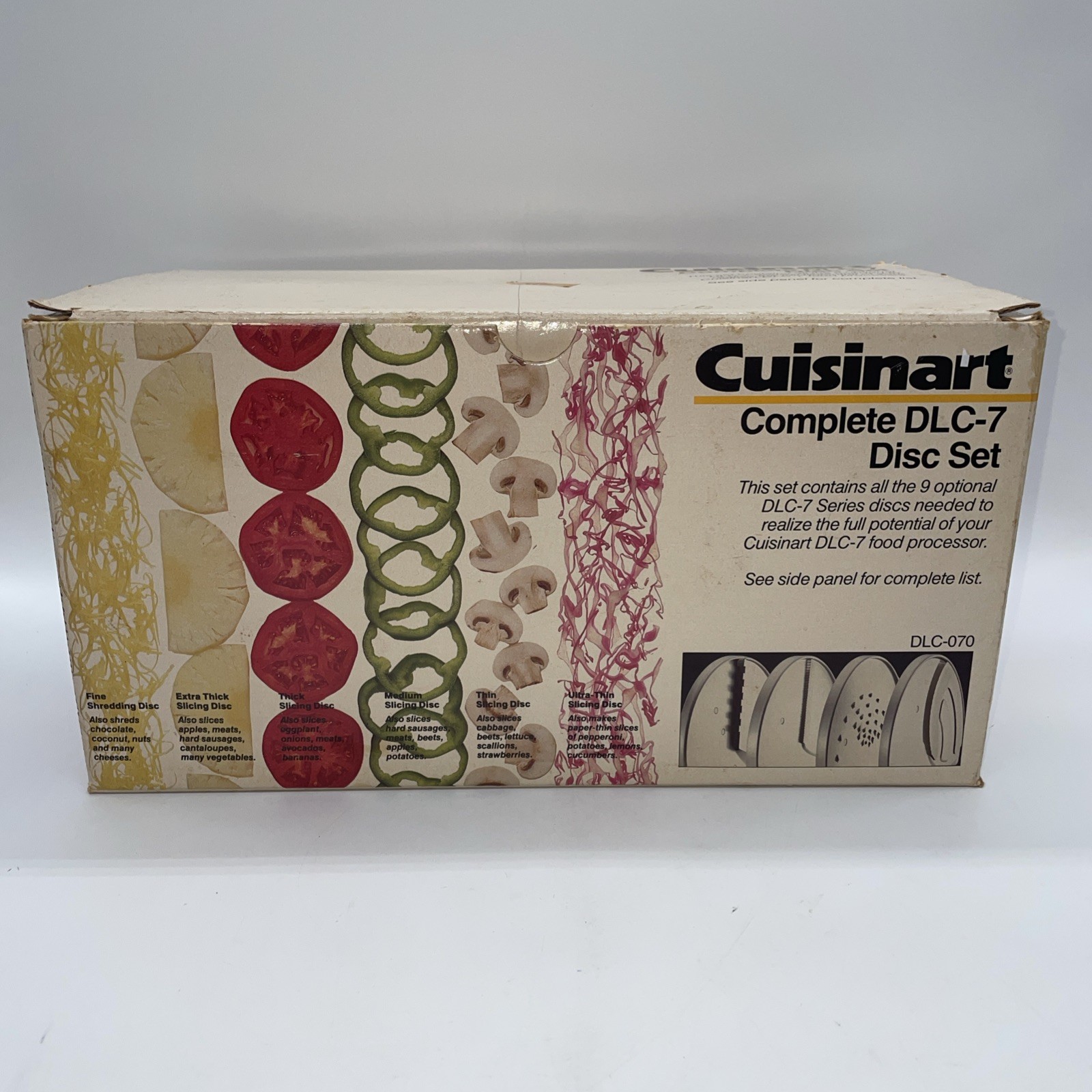 Cuisinart Food Processor Complete DLC-7 9 Blade Disc Set Original Box
