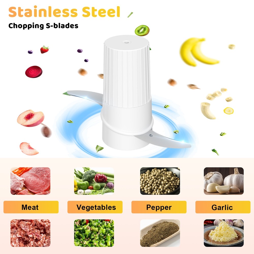 VAVSEA 6-Cup Food Processor Vegetable Chopper BPA Free Stainless Steel Blades W
