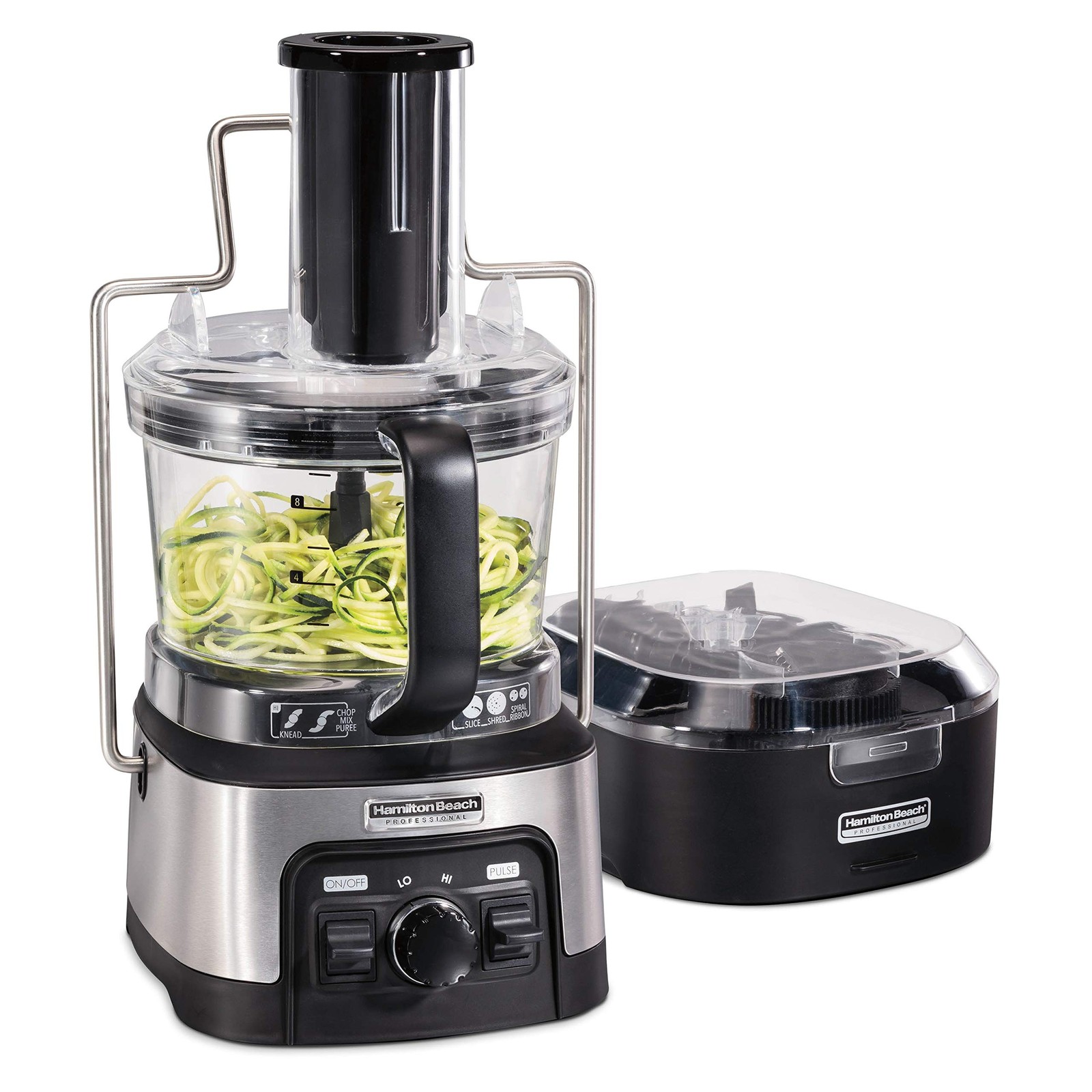 Hamilton Beach Professional Stack & Snap Food Processor & Veggie Spiralizer f…