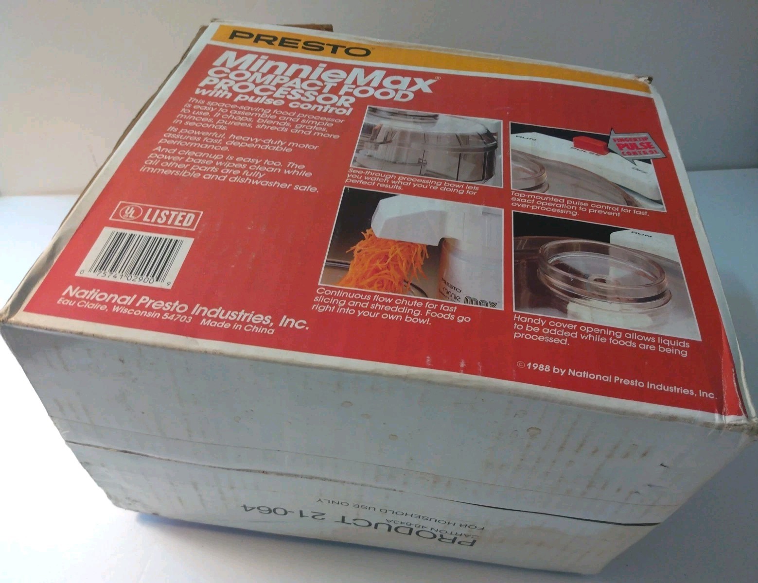 Presto Minnie Max Compact Food Processor Pulse Control 1988 Model 02900 COMPLETE