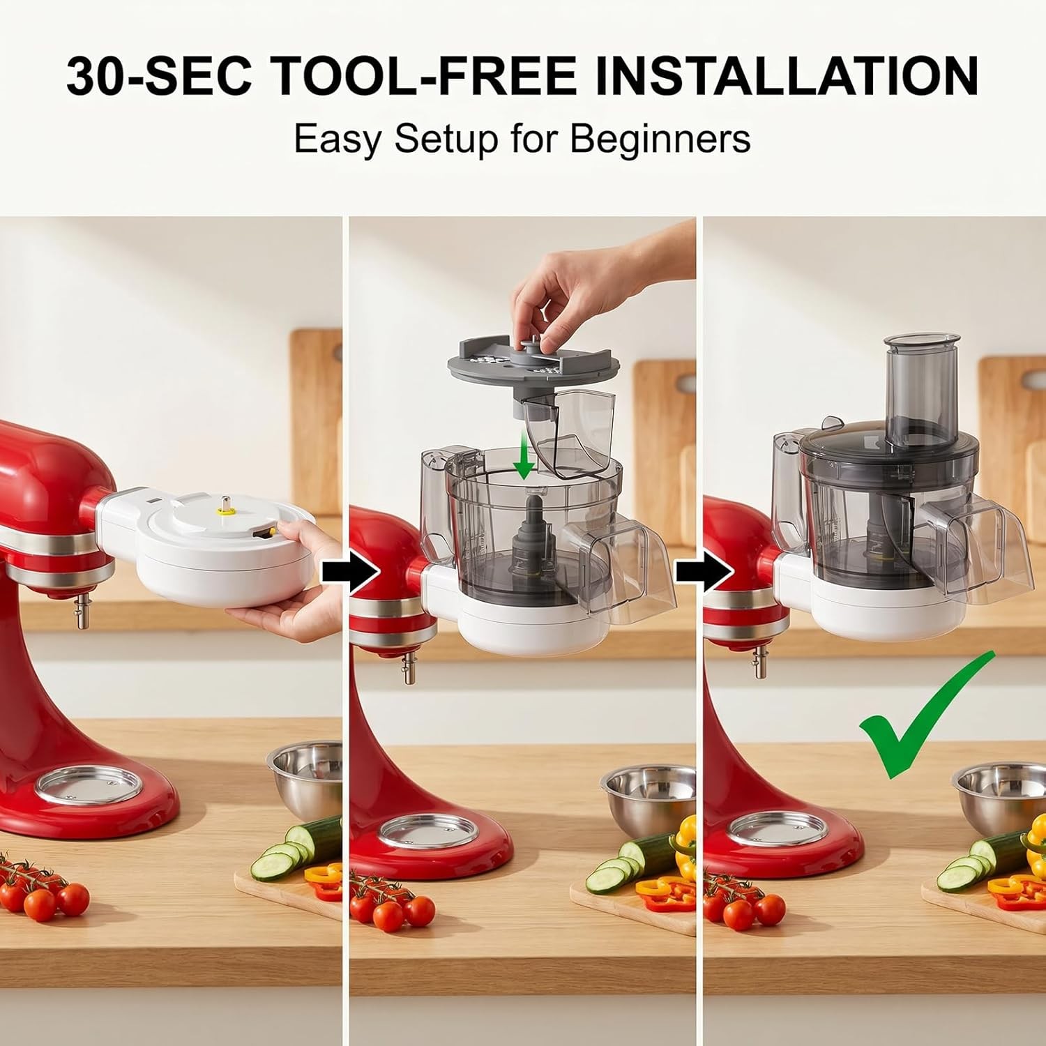 GVODE 5-in-1 Food Processor Attachment for KitchenAid Storage Case