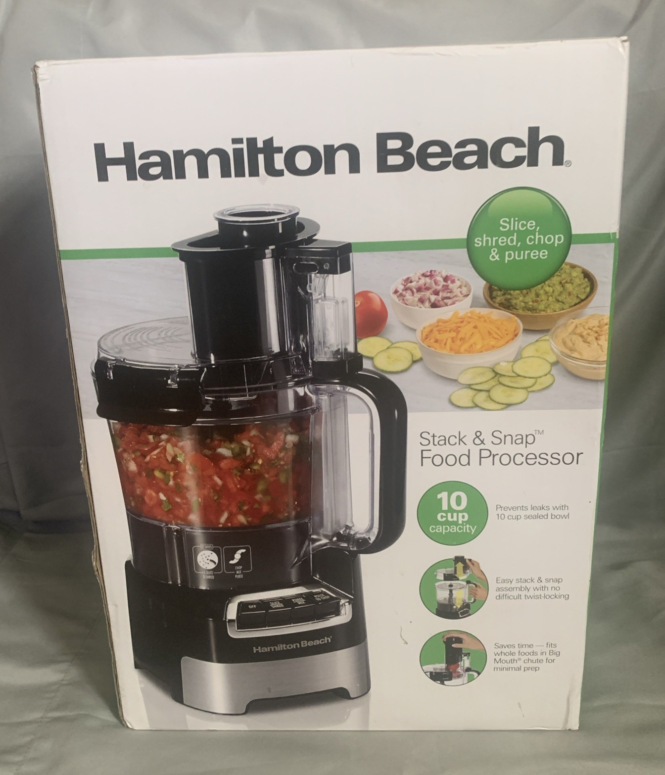 Hamilton Beach 10-Cup Food Processor – Black/Stainless (70723) NEW