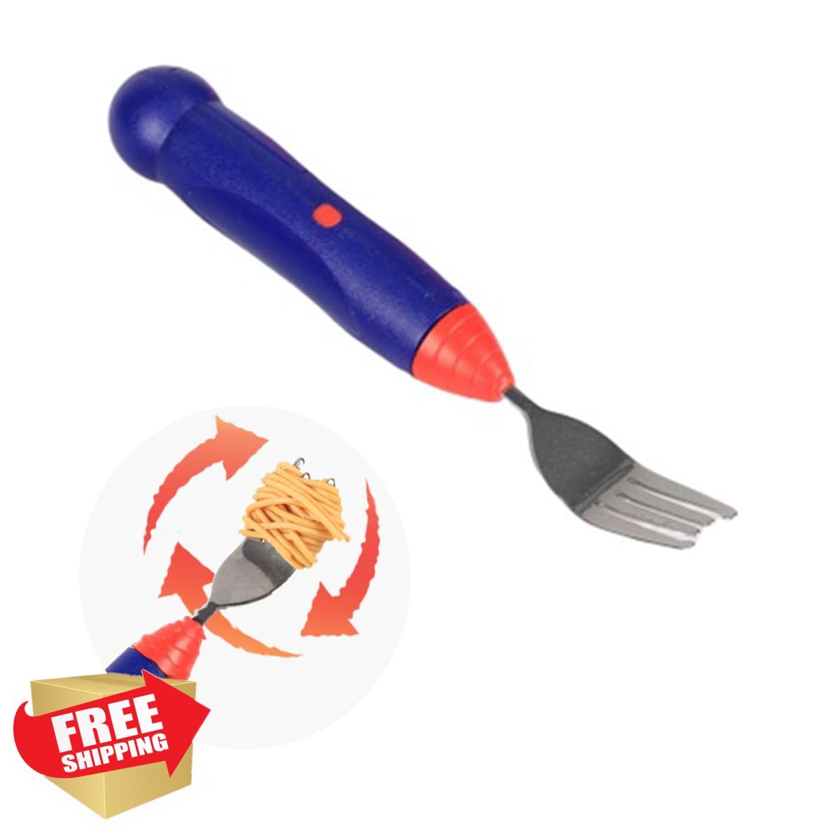 Electric Twirling Fork Spaghetti Noodles Blue