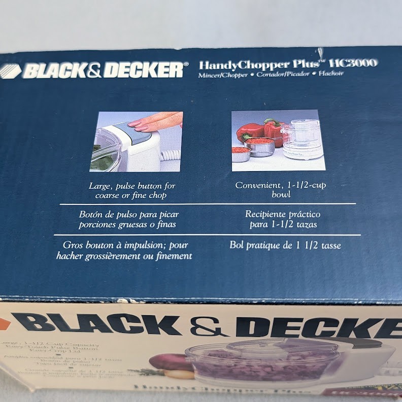 Black & Decker Handy Chopper Plus HC3000 1.5 Cup Mini Food Processor with Box