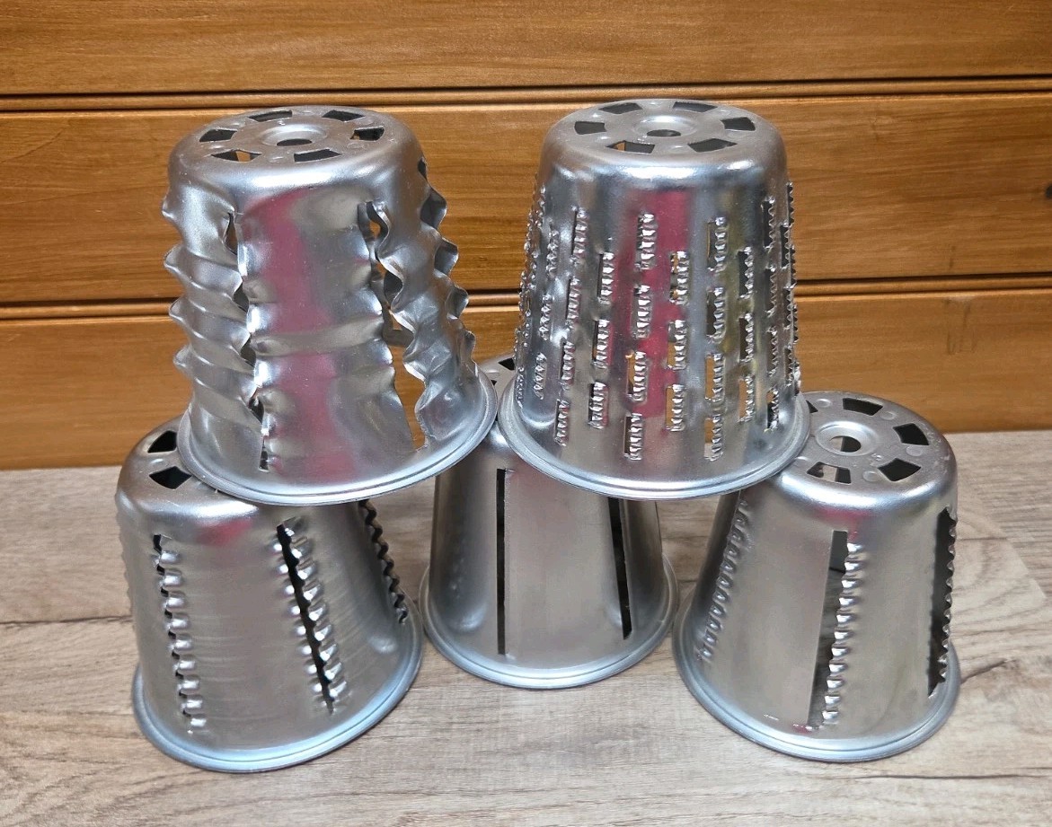 Saladmaster Food Processor With Stand And 5 Cone Attachments & Shield As Shown