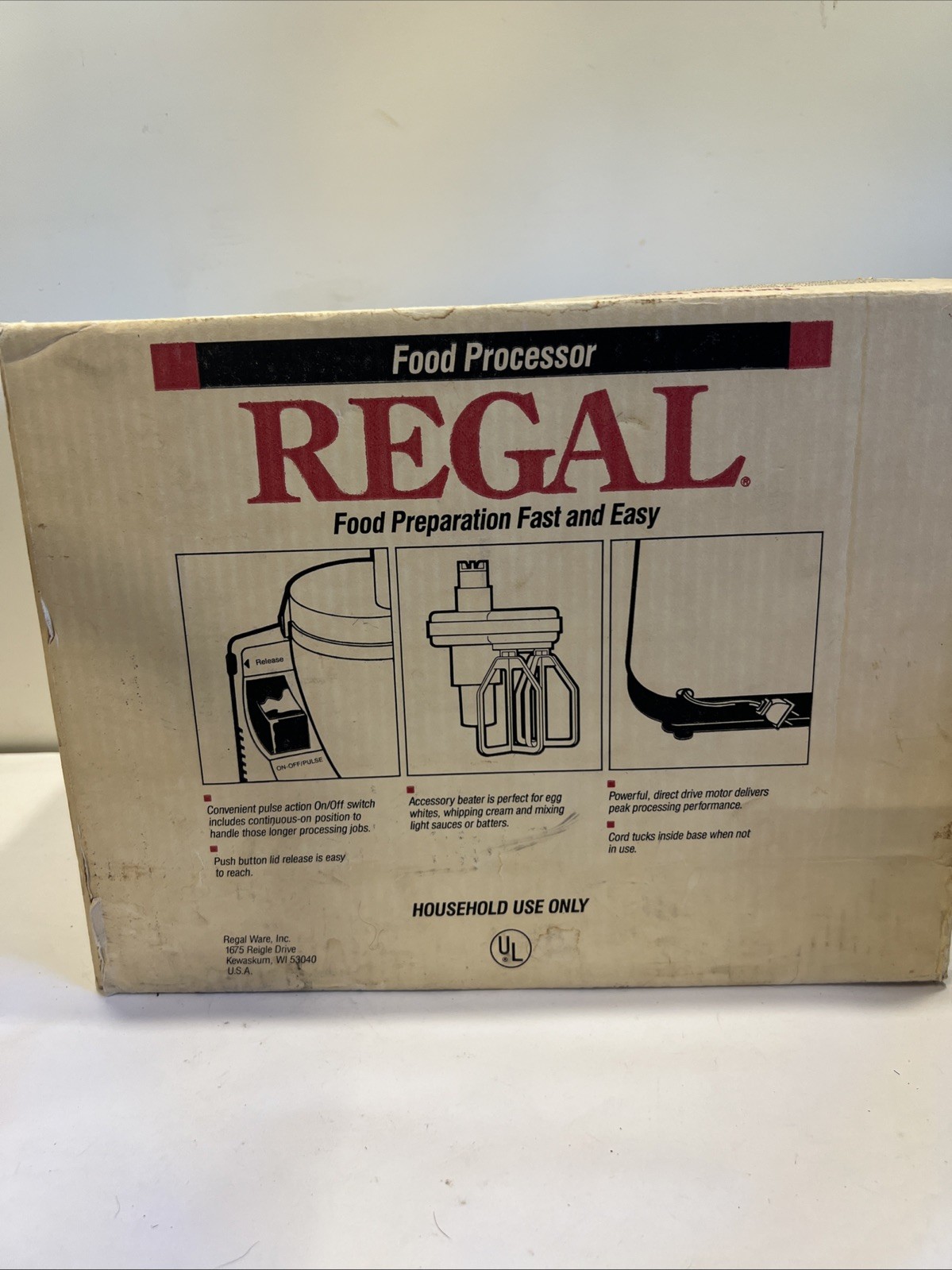 Regal Electronic Food Processor Model V663BK Black With Accessories With Box