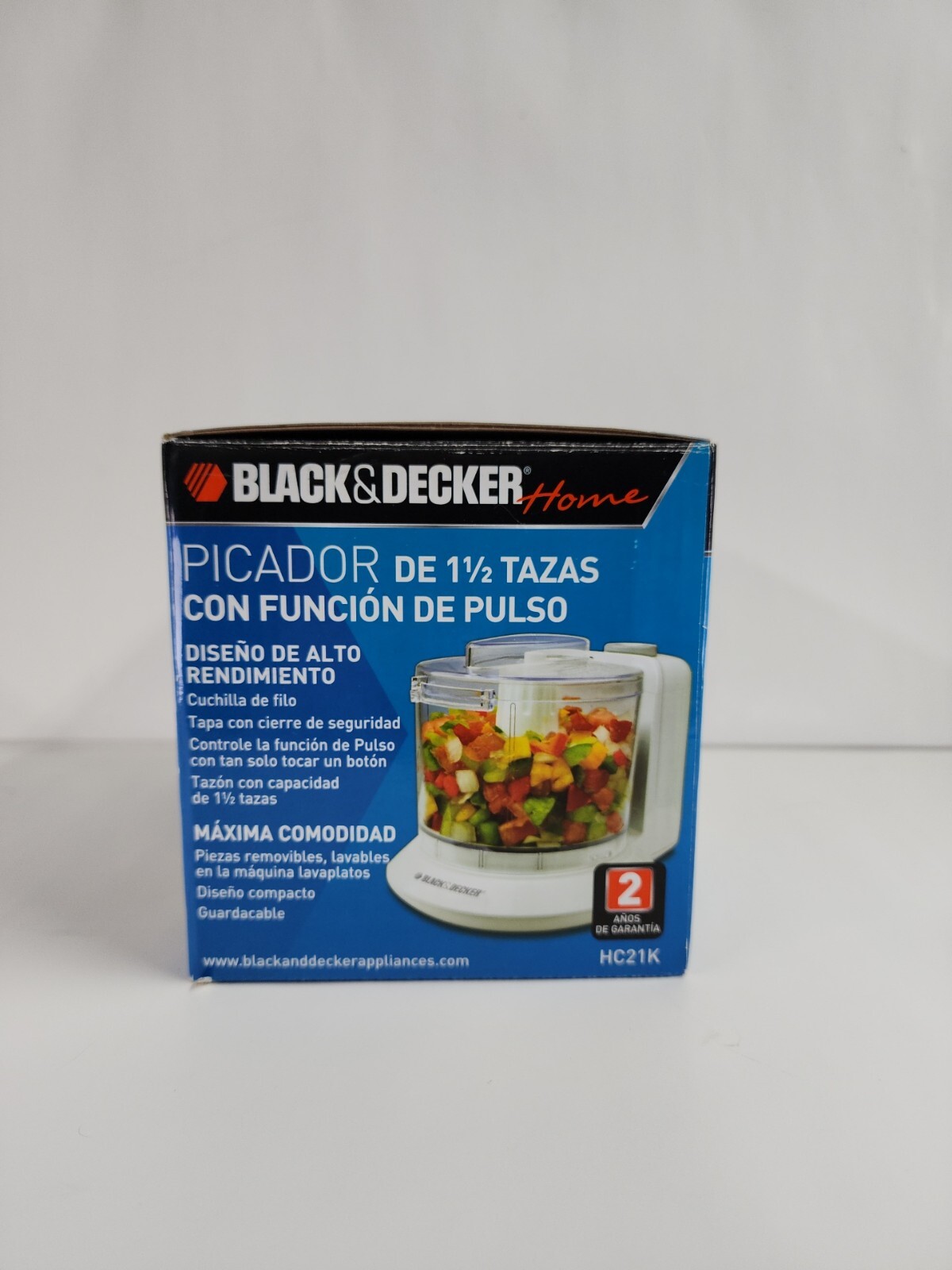 Black & Decker Home 1.5 Cup One Touch Electric Chopper White Model HC21K ,New.