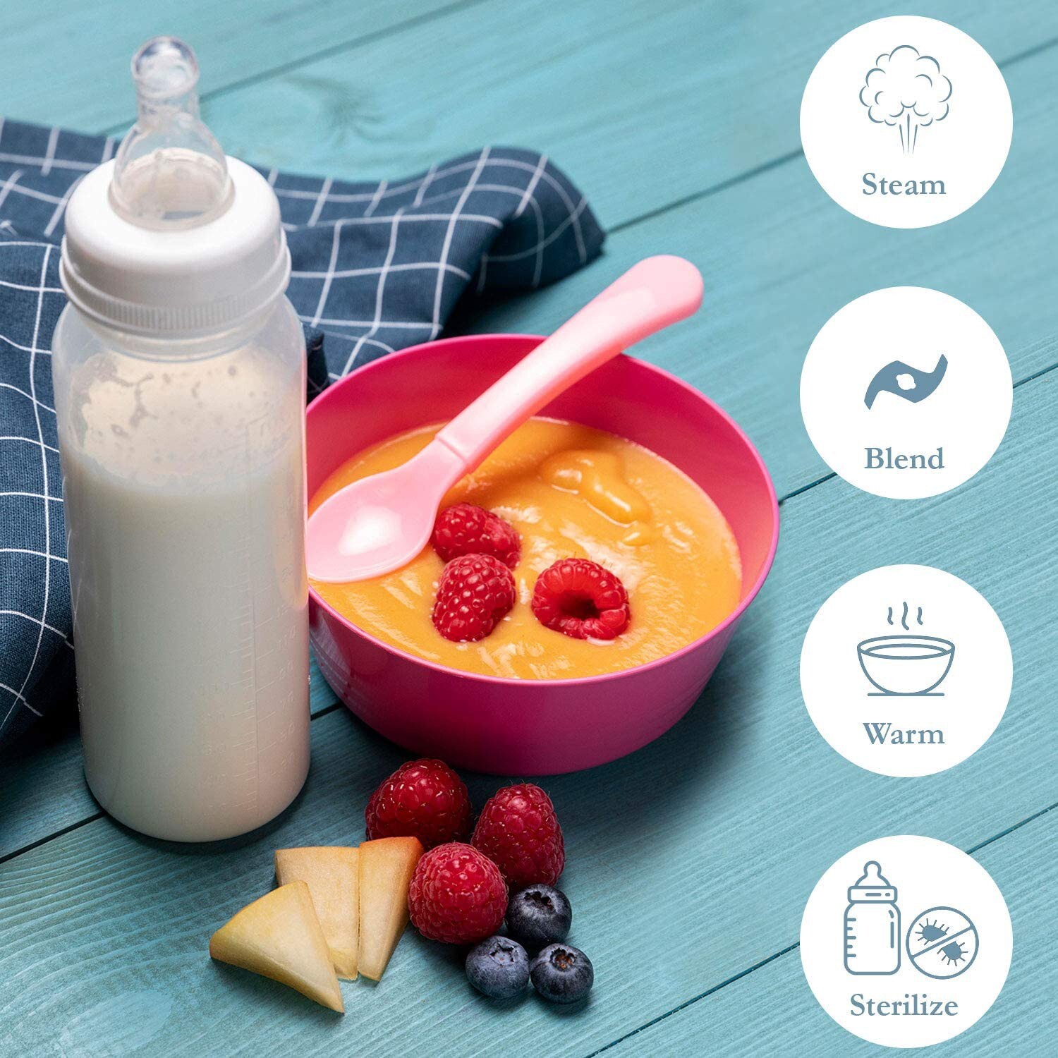 5 in 1 Multifunctional Food Processor 600W Kitchen Food Chopper Blender 10 Cups