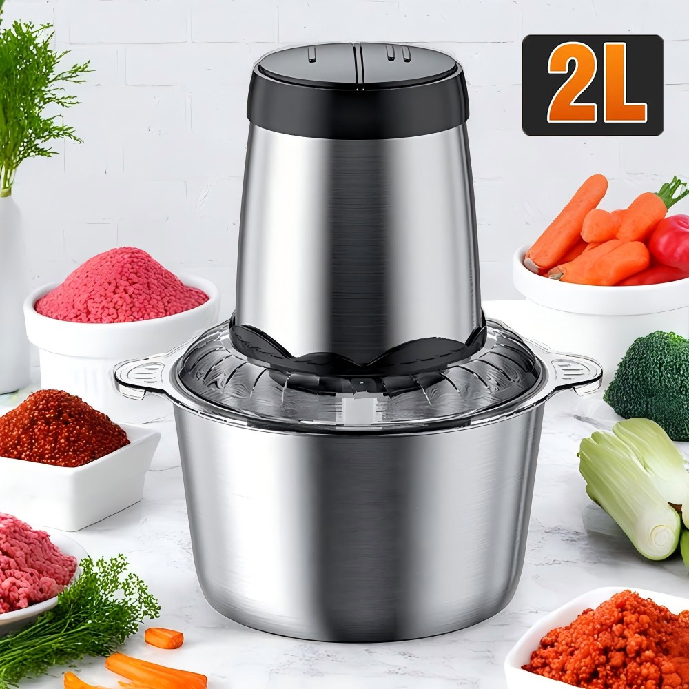Food Processor Blender 2L Chopper Mixer Meat Spices Grinder Smoothie Maker US