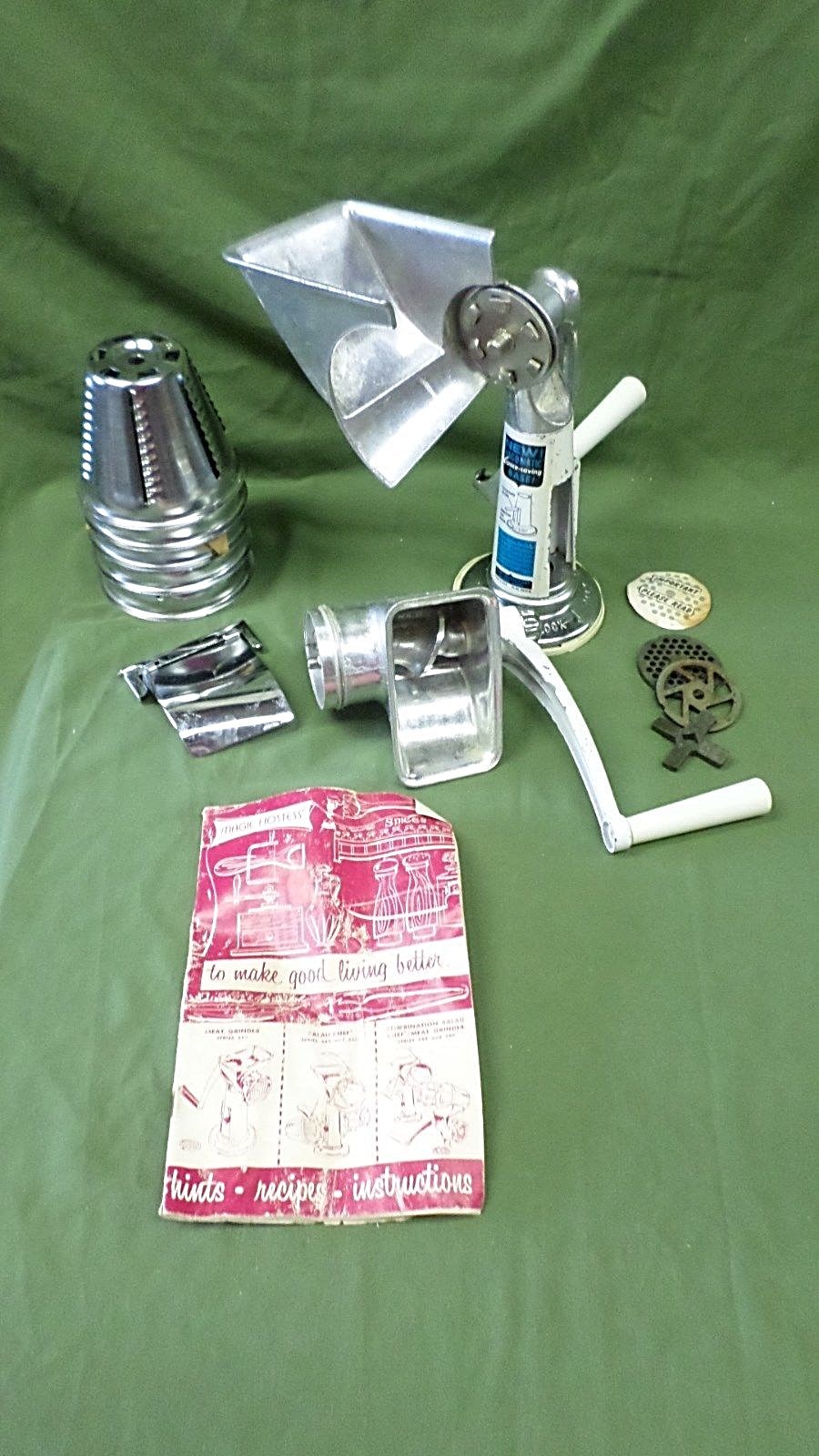 1812M Vtg 50’s Magic Hostess Combo Salad Chef/Meat Grinder Series 588 & 589