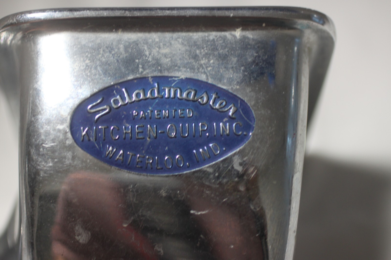 VINTAGE MANUAL SALAD MASTER PROCESSOR CHROME HOPPER & CRANK HANDLE