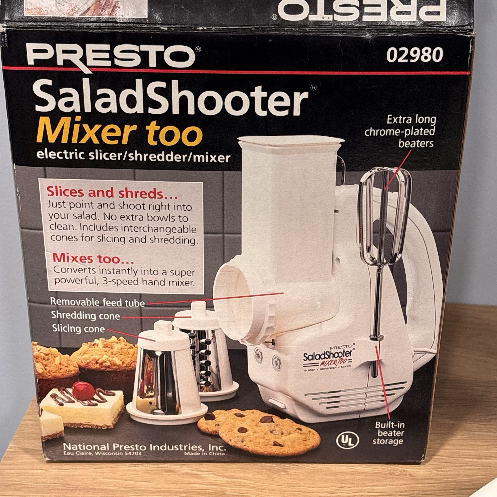 Presto Salad Shooter Mixer Too Electric Slicer Shredder Mixer 02980 Works 1997