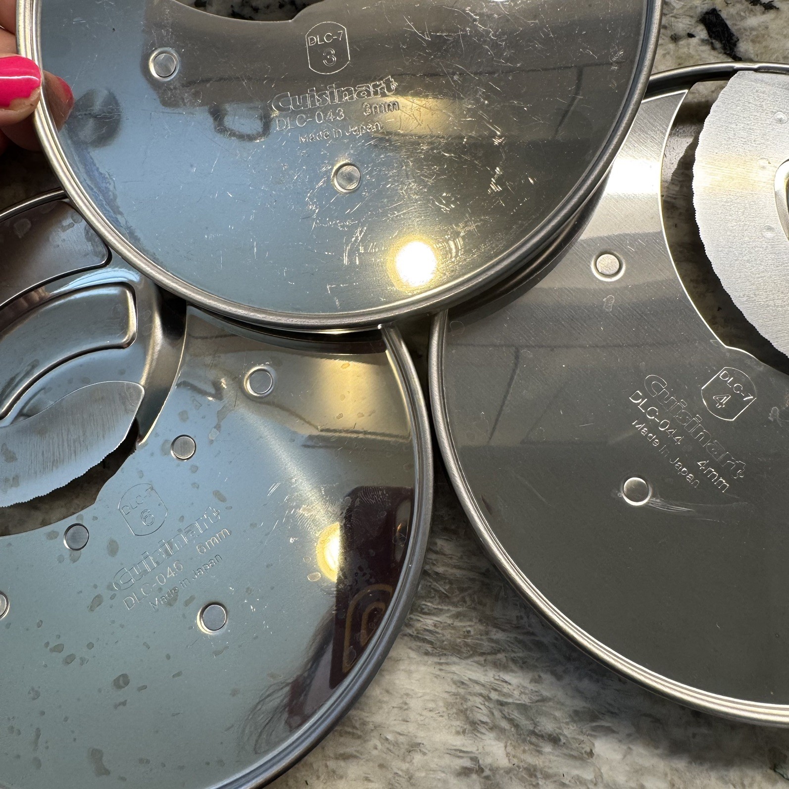 Vintage Cuisinart DLC-7 Food Processor Blade Set 11 Discs & Holder stems blade