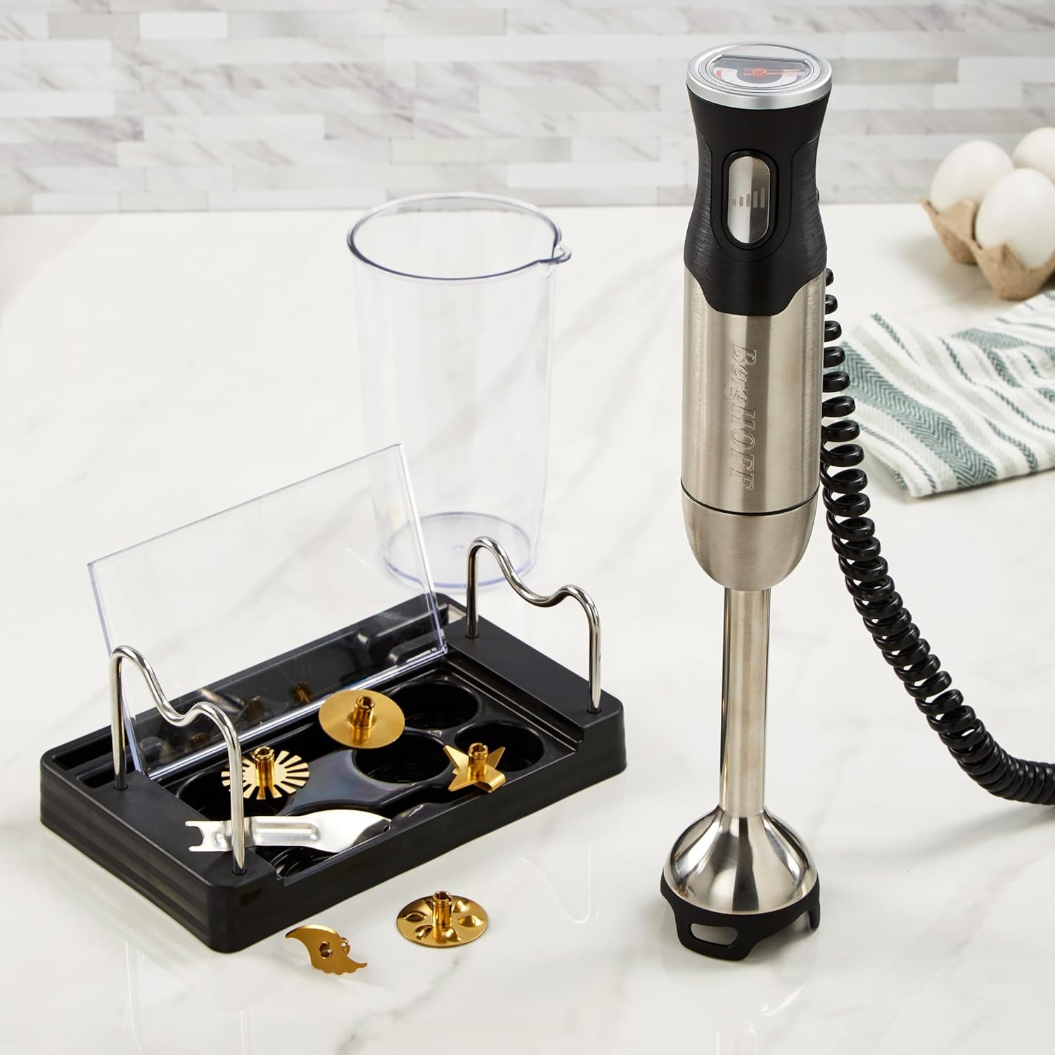 X5 Pro Stainless Steel Handheld Food Processor – 5 Blades & 16 Speeds