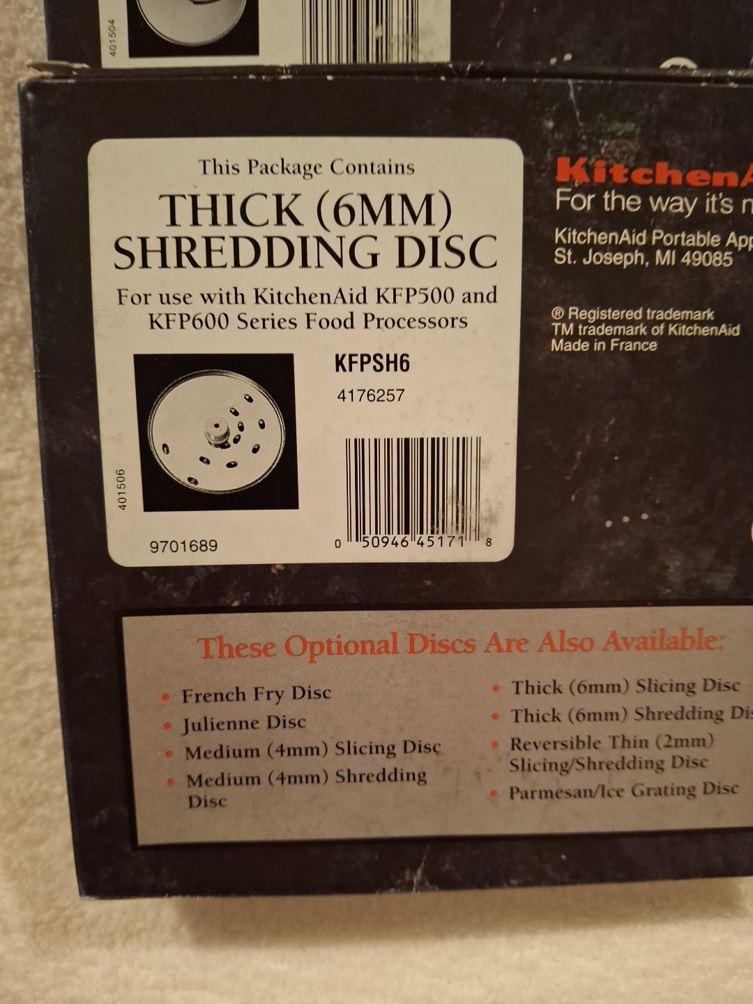 Kitchen Aid Food Processor KFPSL6 KFPSH6&KFPPS Disc Blade lot of 3