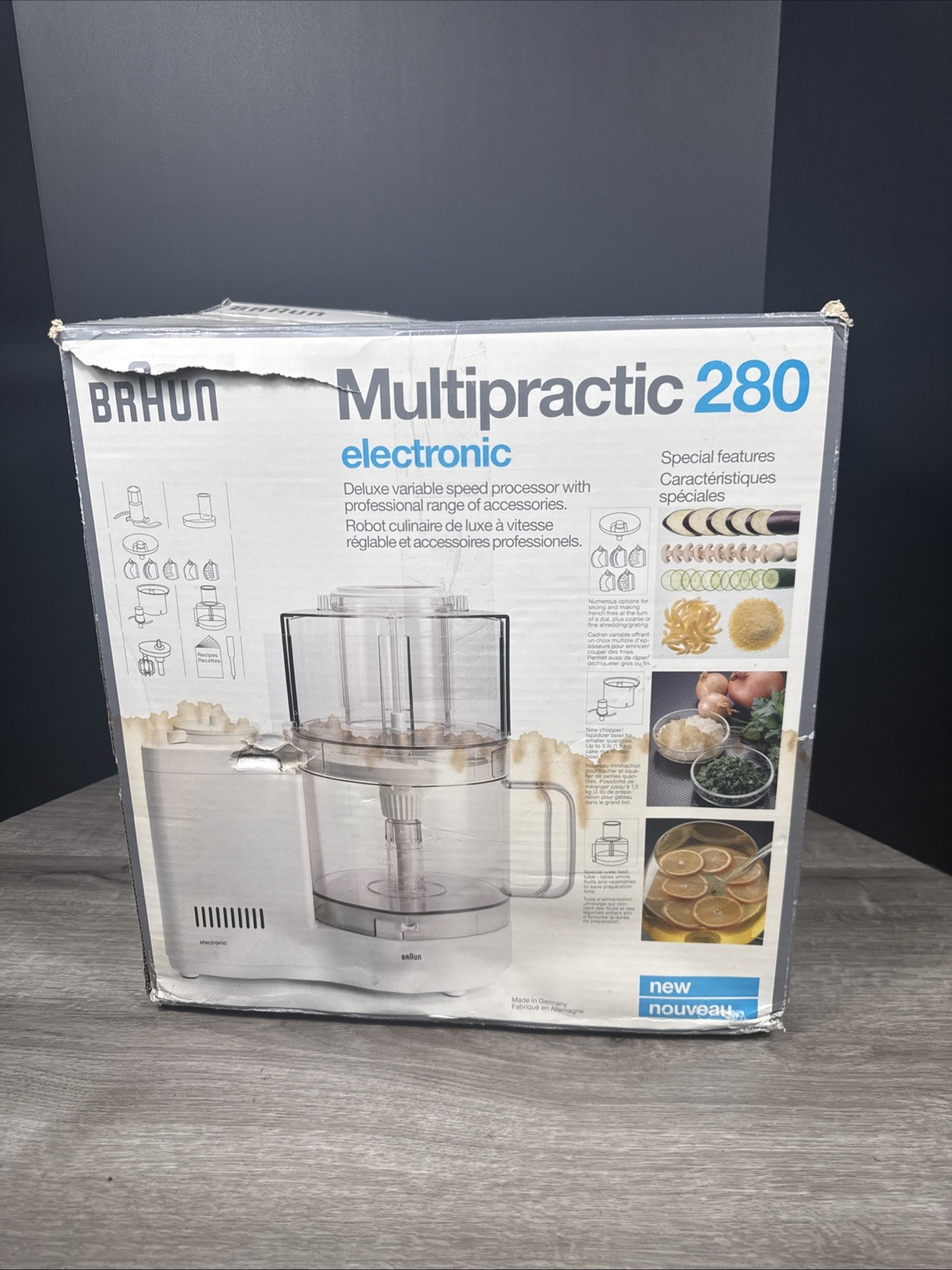 Braun Multipractic Food Processor Type 4262 Germany w/Accessories And Box Tested