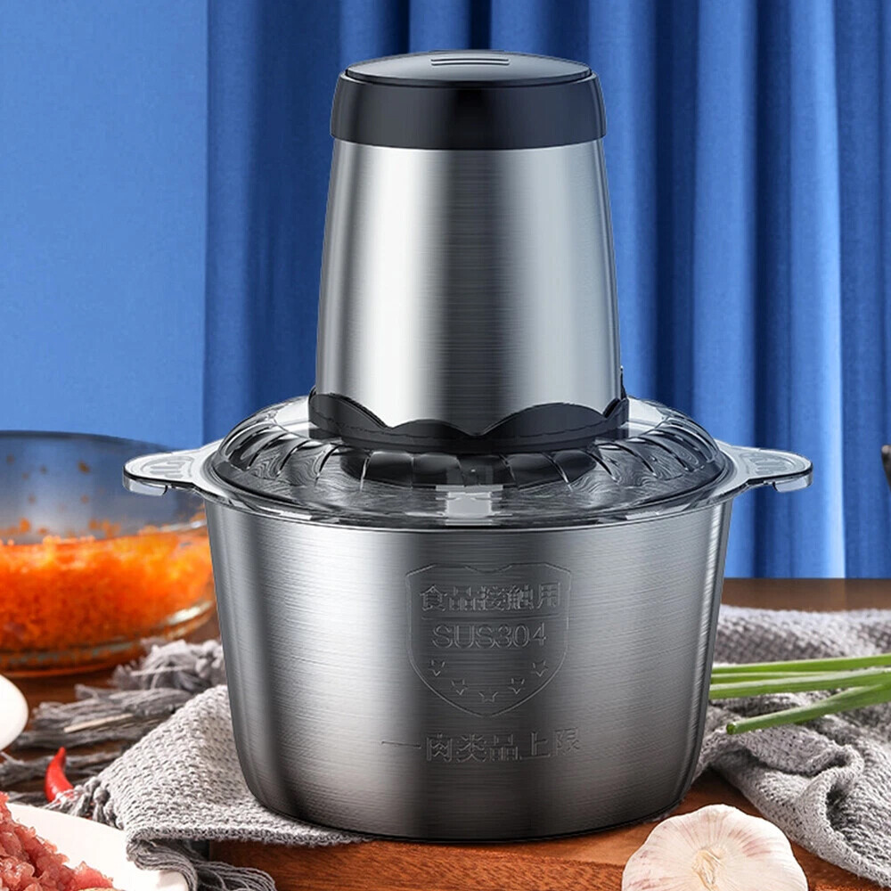 300W Electric Food Vege Chopper Food Processor Kitchen Meat Grinder Mixer 2L US