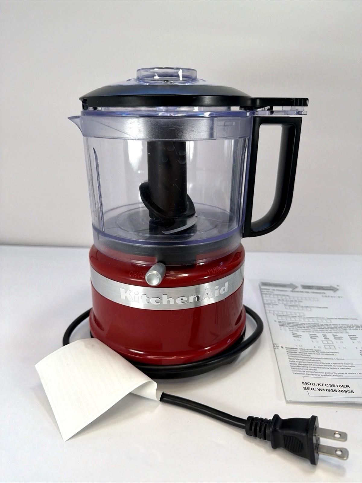 KitchenAid – 3.5-Cup Mini Food Chopper – Empire Red – Open Box KFC3516ER +Manual