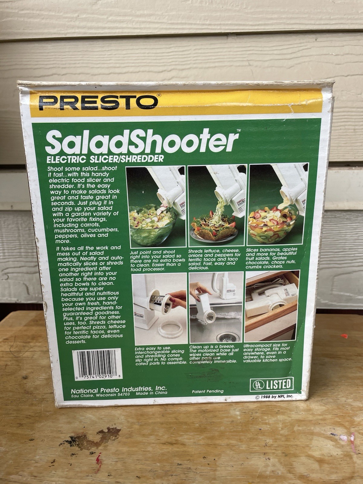 Presto Salad Shooter Electric Slicer Shredder 1993 New Old Stock #2910 Free Ship