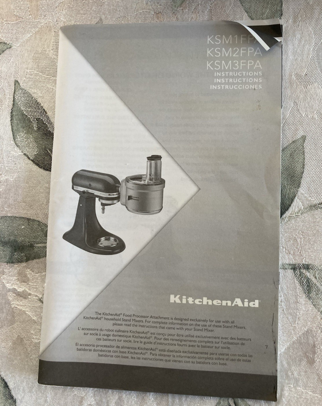 Kitchen Aid Mixer Attachment – White Food Processor/Food Dicer w/ Blades MINT