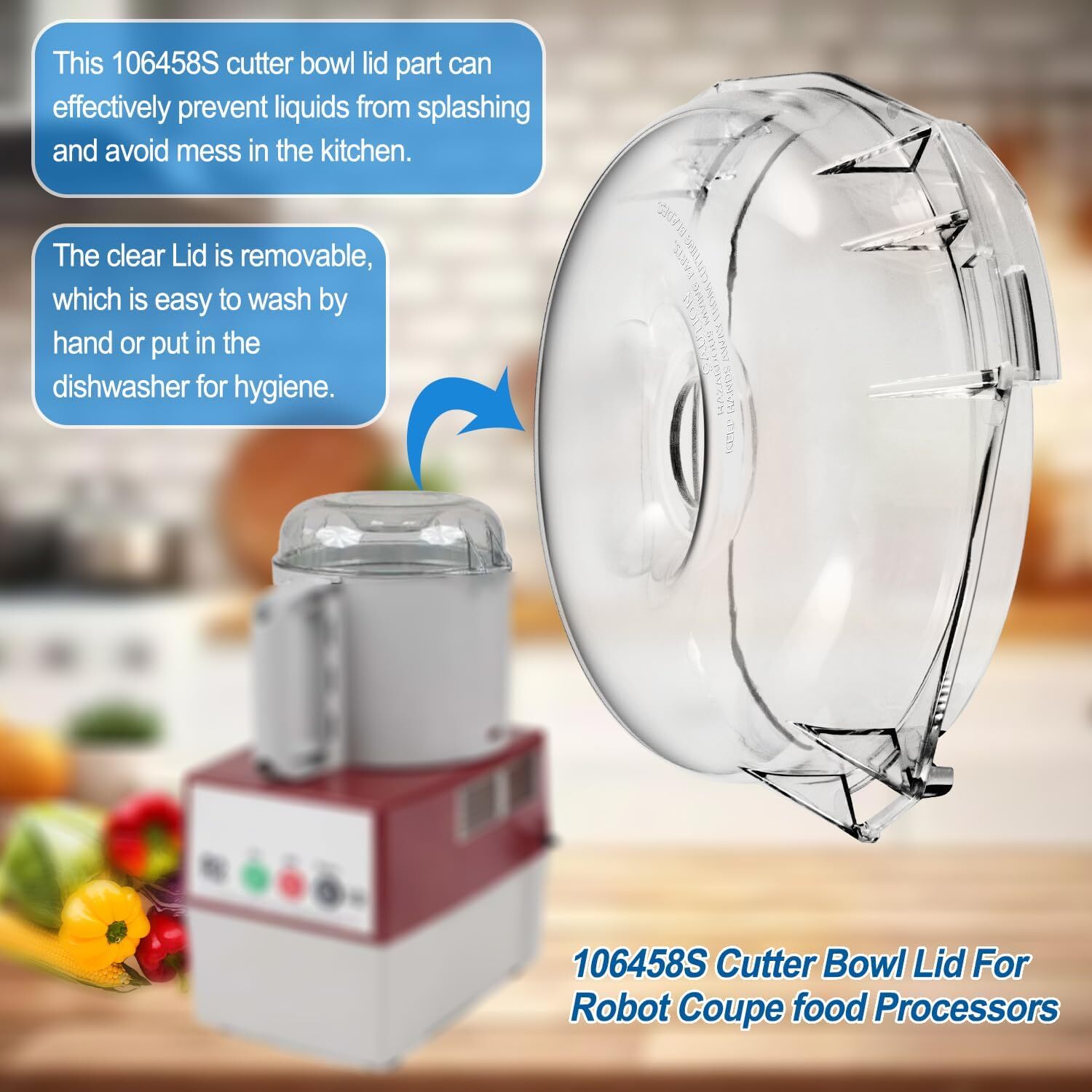 Cutter Bowl Lid for Robot Coupe R100B, R100BCLR, R101B, R2, R2B, R2U 106458S