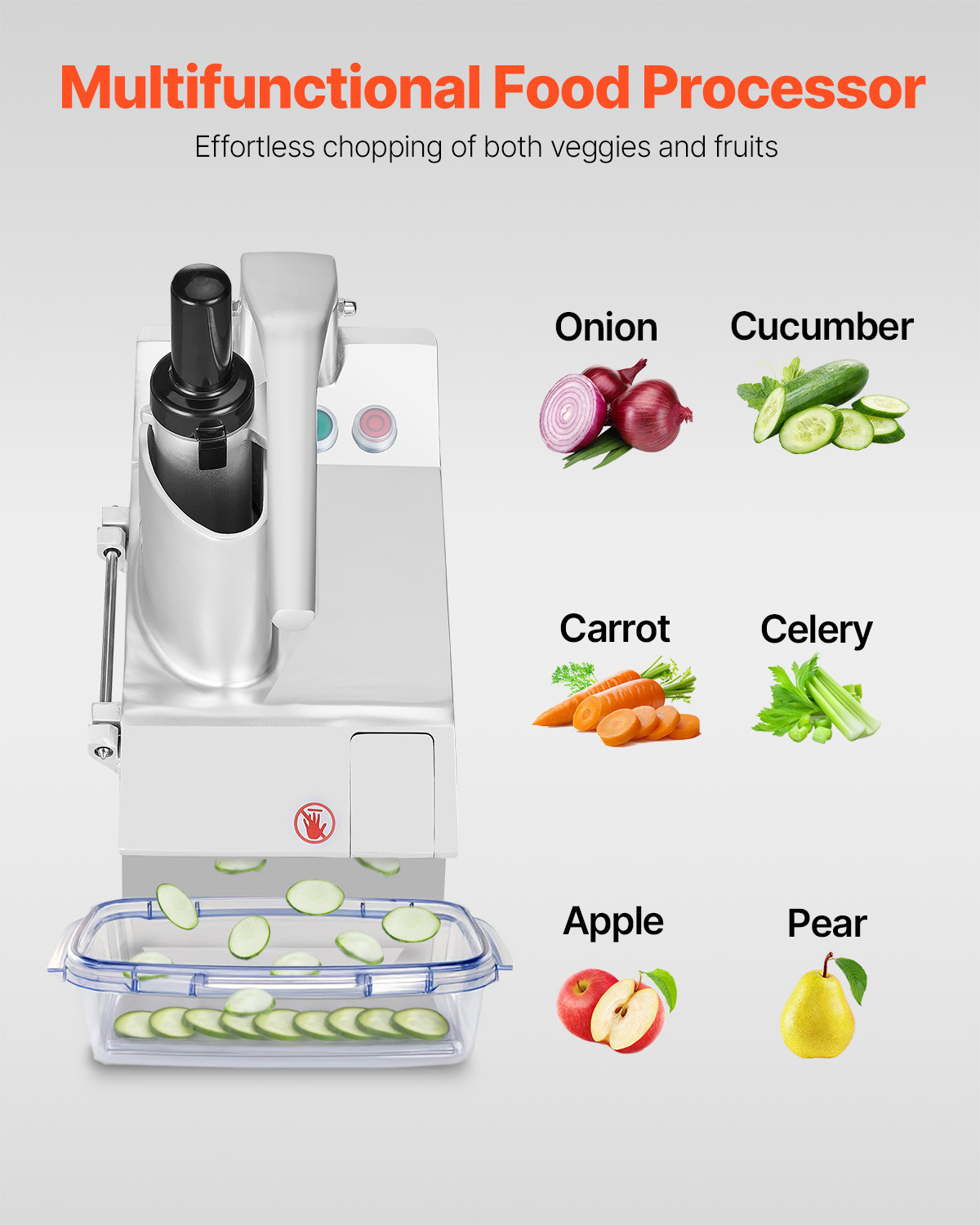 Commercial Food Processor Vegetable Chopper Cutter w/ 6 Blades Fruit Blender