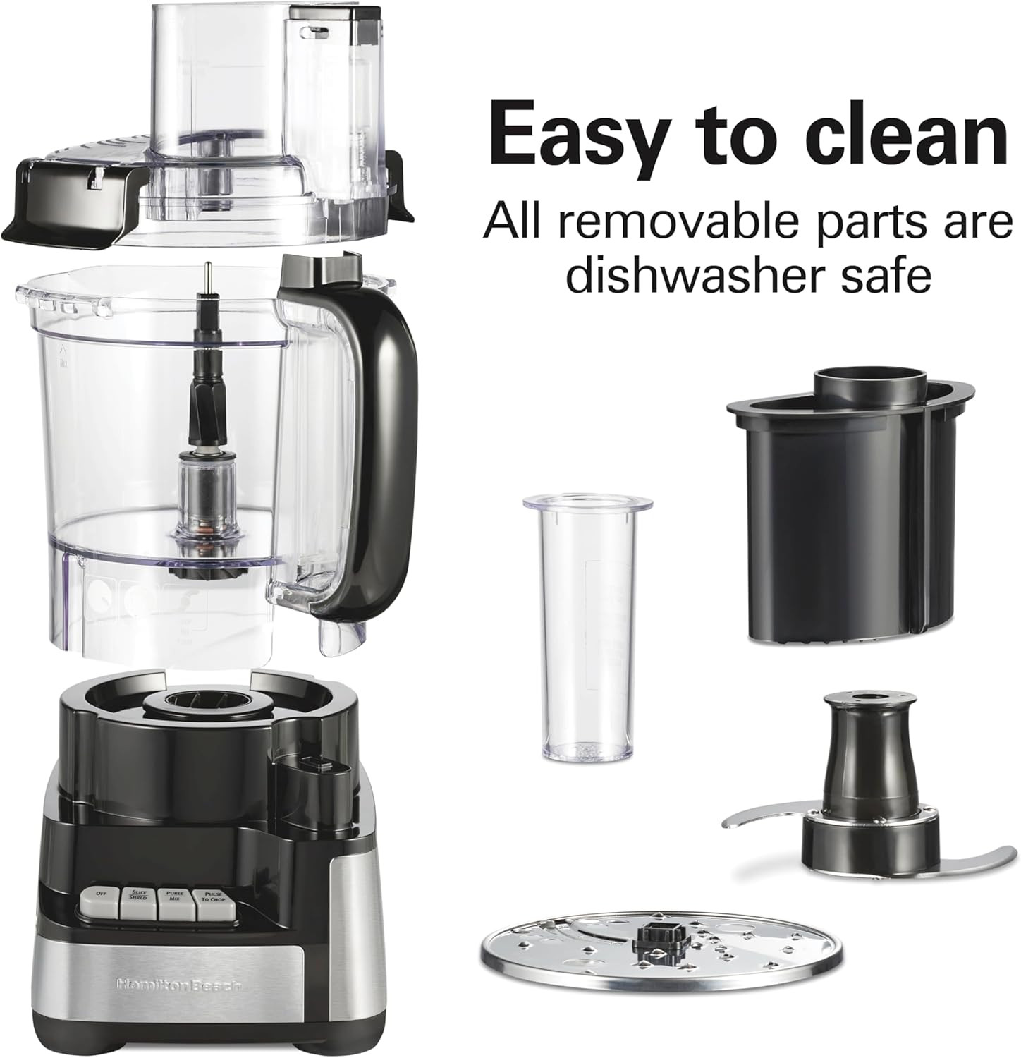 Hamilton Beach Stack & Snap Food Processor and Vegetable Chopper, BPA Free, Stai