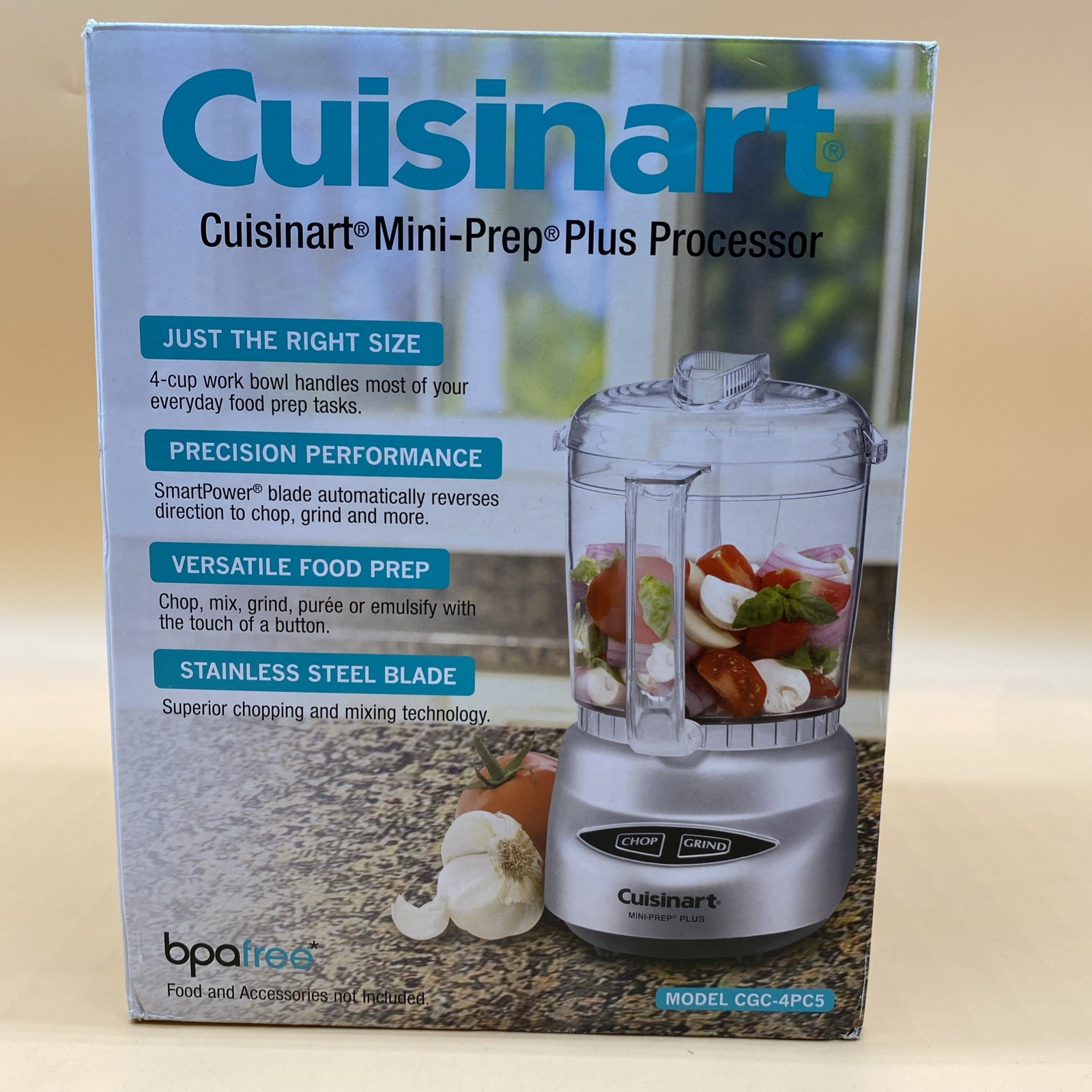 Cuisinart Mini-Prep Plus CGC-4PC5 4-Cup Stainless Steel Food Processor