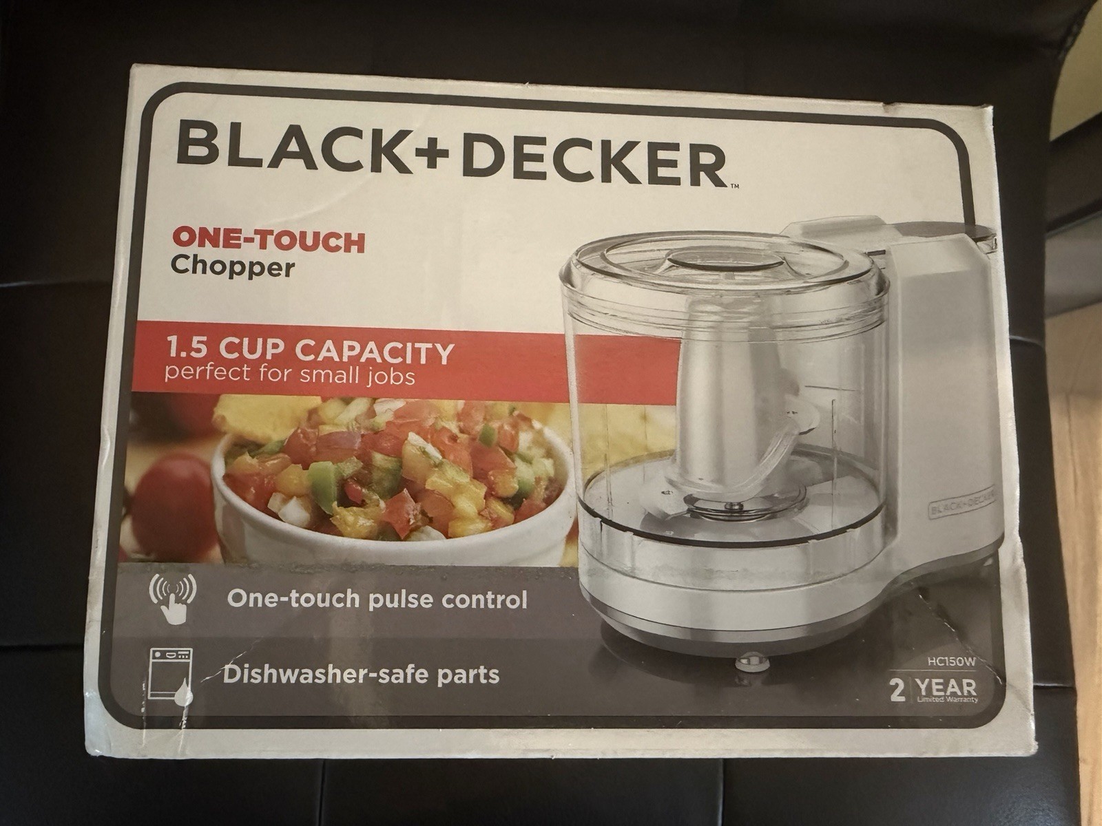 NEW White BLACK+DECKER One-Touch Chopper 1.5 Cup Capacity Food Processor
