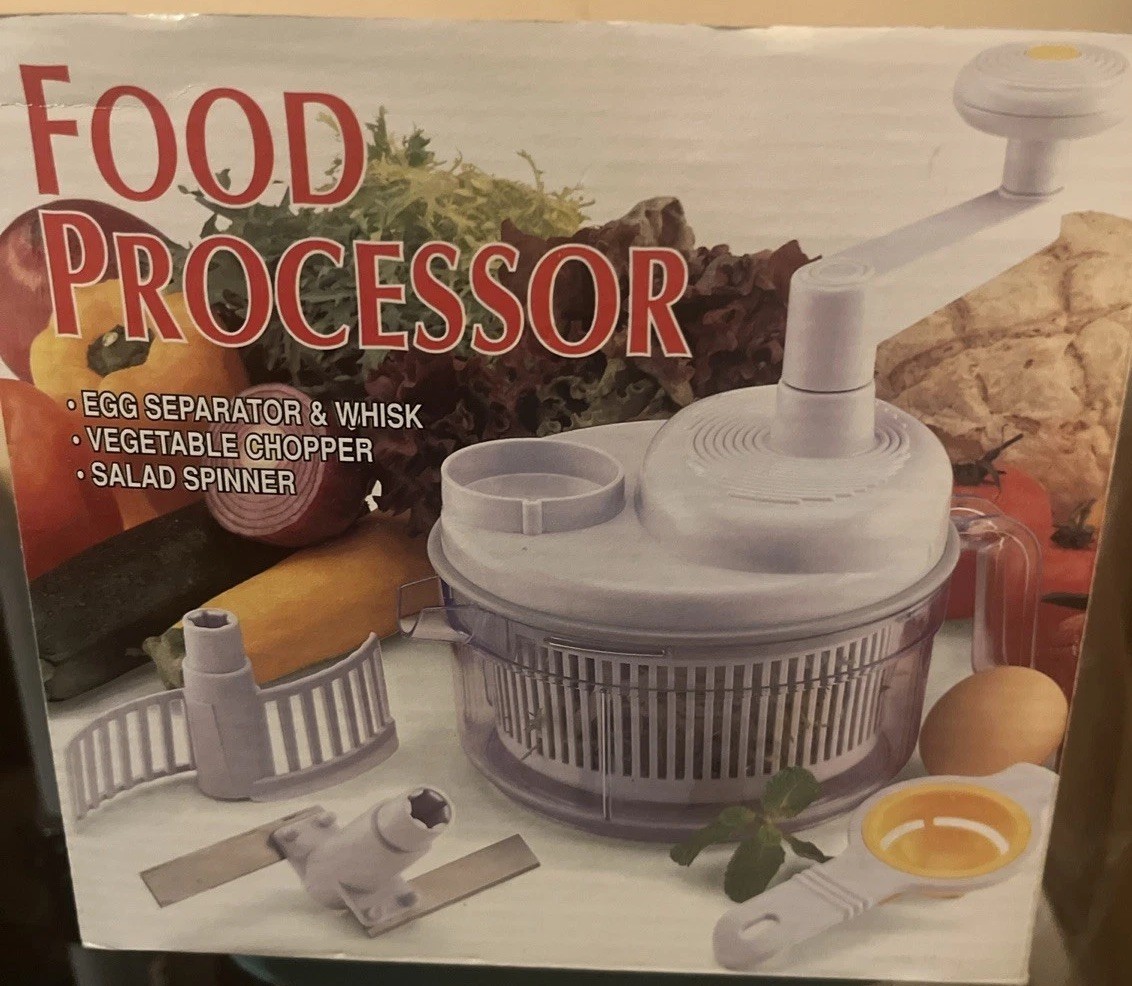 PrepMaster 11-Piece Manual Food Processor Vegetable Chopper Spinner Salad Spin