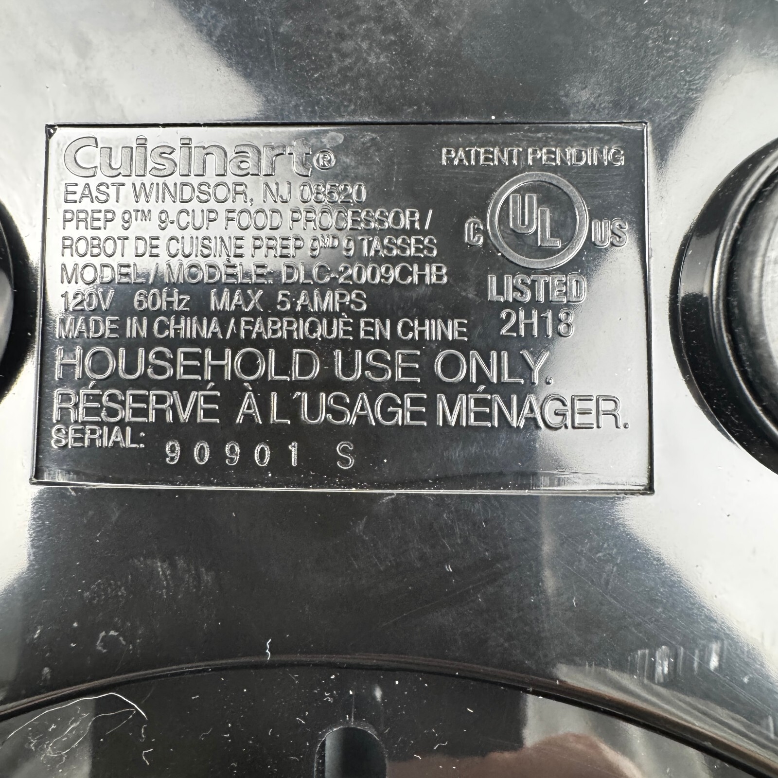 Cuisinart Prep 9 Food Processor DLC-2009 Brushed Stainless Base Motor Only WORKS