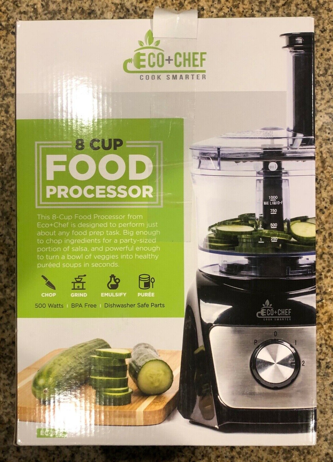 NEW ECHO+CHEF 8 CUP FOOD PROCESSOR